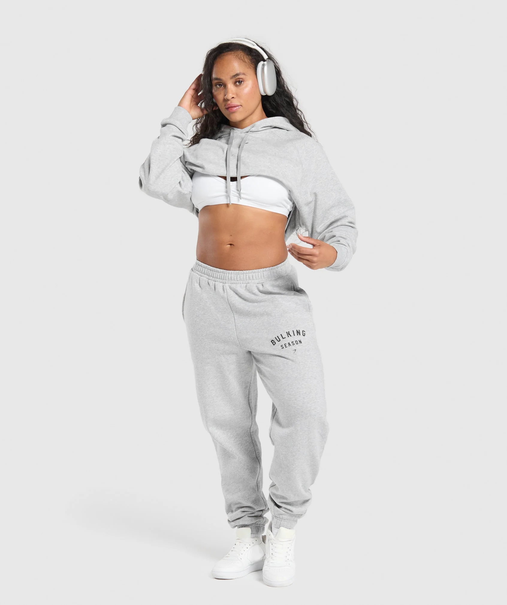 Gymshark Bulking Season Brushed Hoodie - Light Grey Marl - Image 7