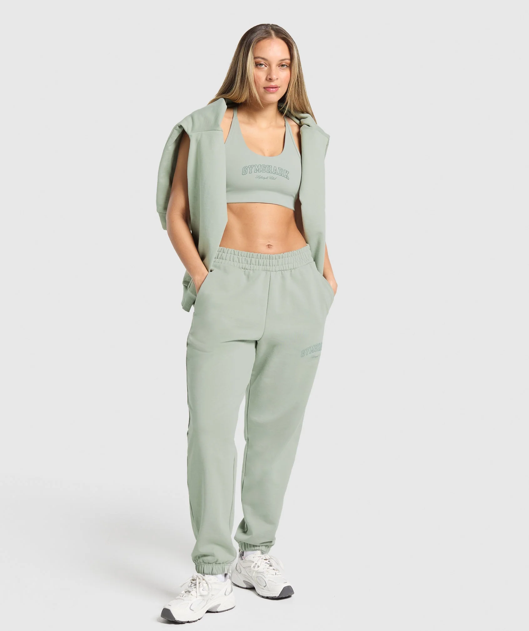 Gymshark Collegiate Joggers - Stone Grey - Image 4