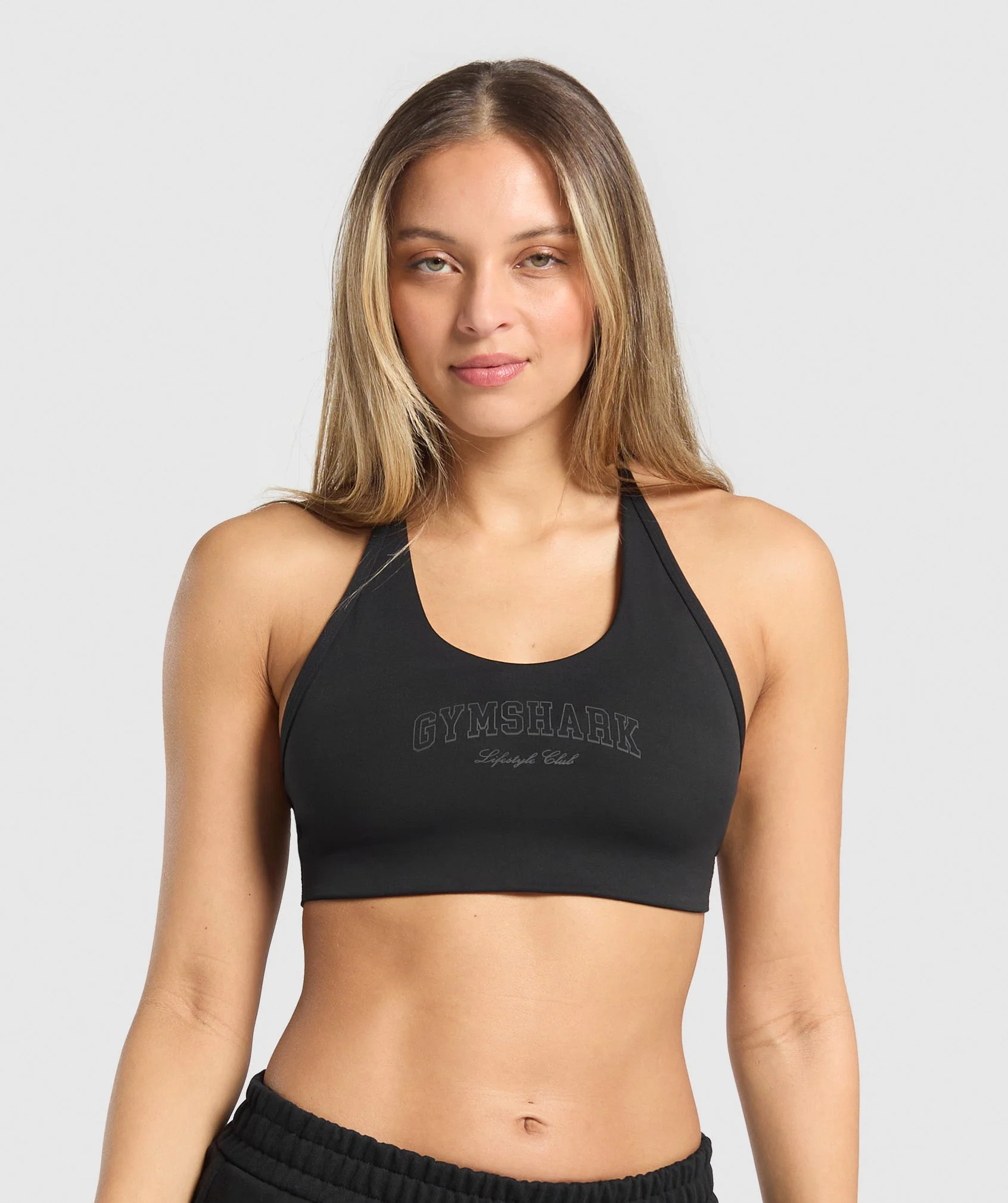 Gymshark Campus Classics Graphic Sports Bra - Black