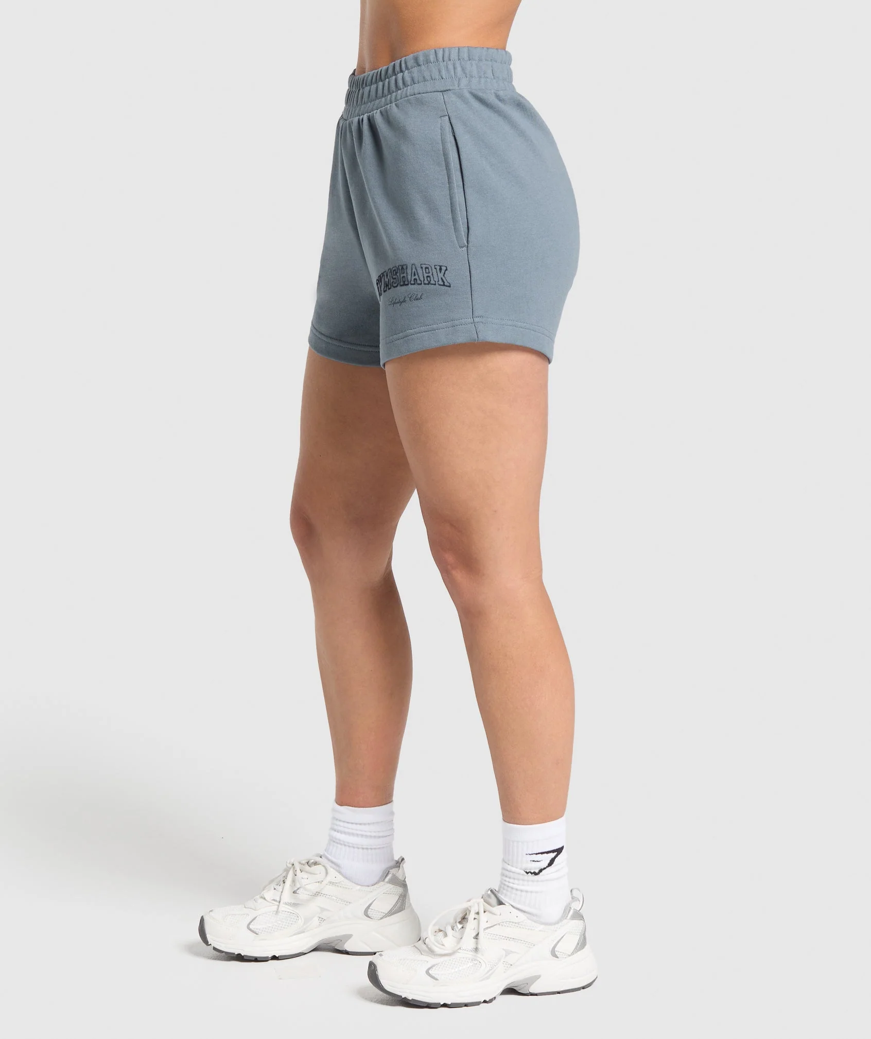 Gymshark Campus Classics Graphic Sweat Shorts - Iron Blue - Image 3