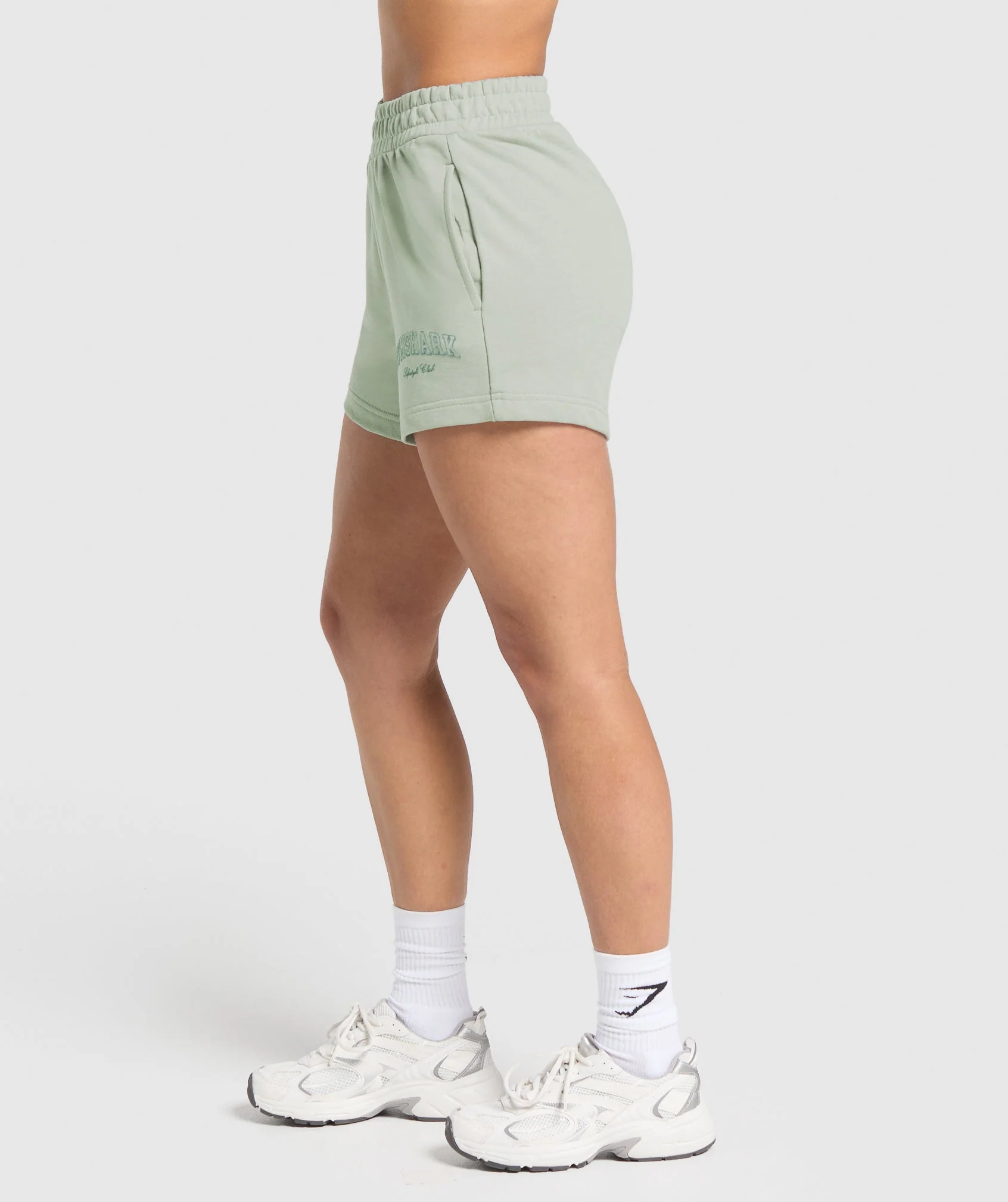 Gymshark Campus Classics Graphic Sweat Shorts - Stone Grey - Image 3