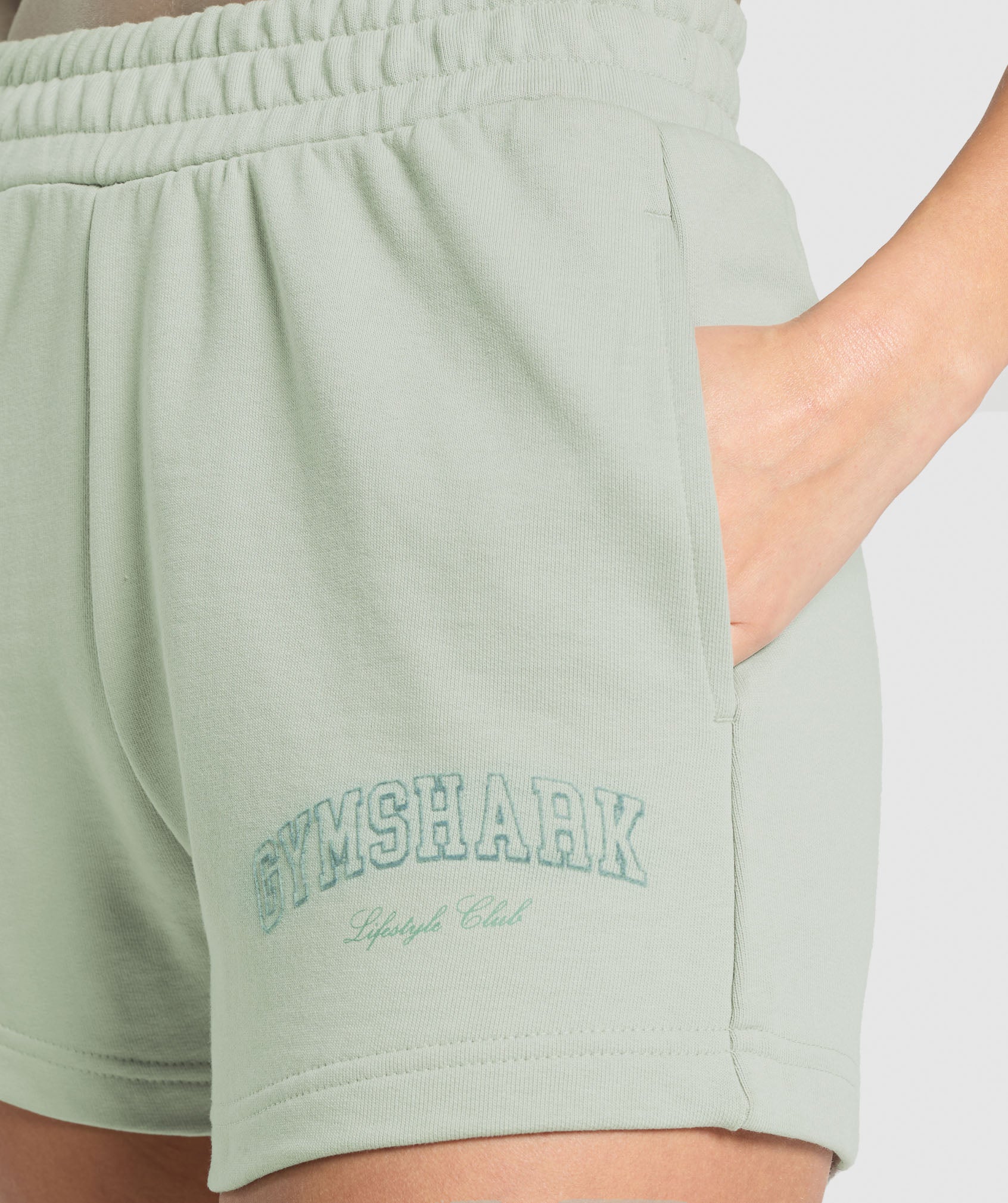 Gymshark Campus Classics Graphic Sweat Shorts - Stone Grey - Image 5