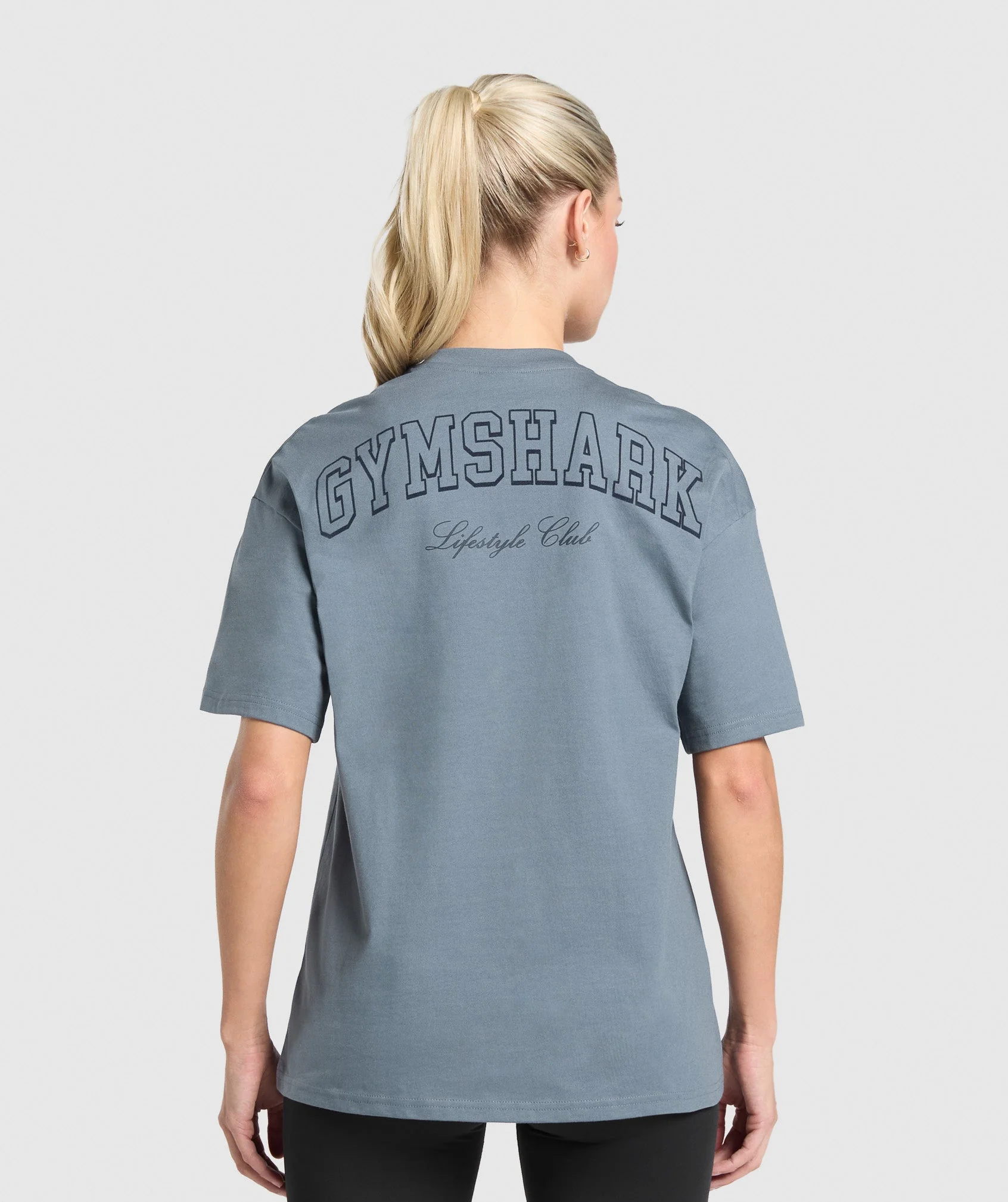 Gymshark Collegiate Oversized T-Shirt - Iron Blue