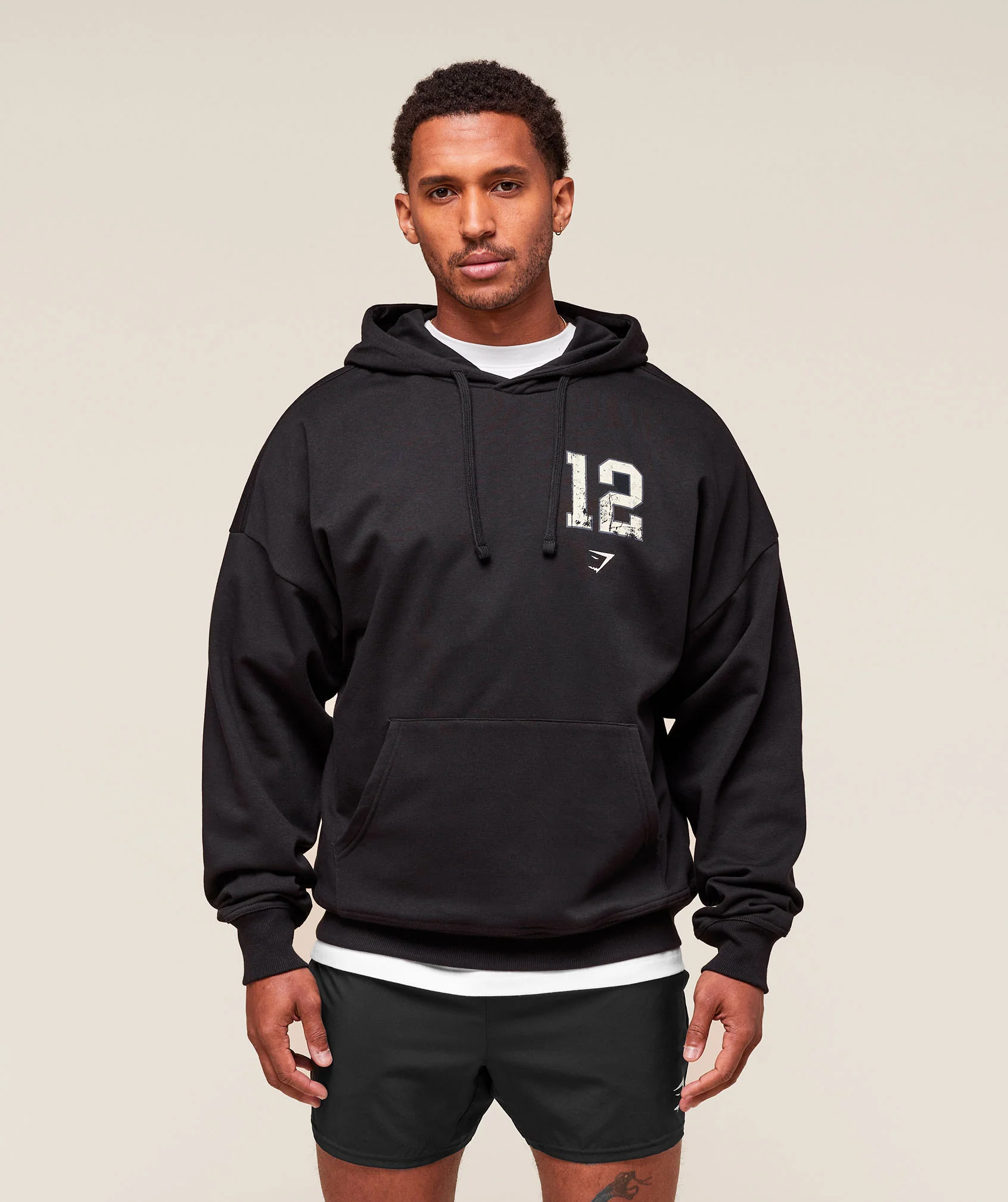 Gymshark Collegiate Graphic Hoodie - Black - Image 2