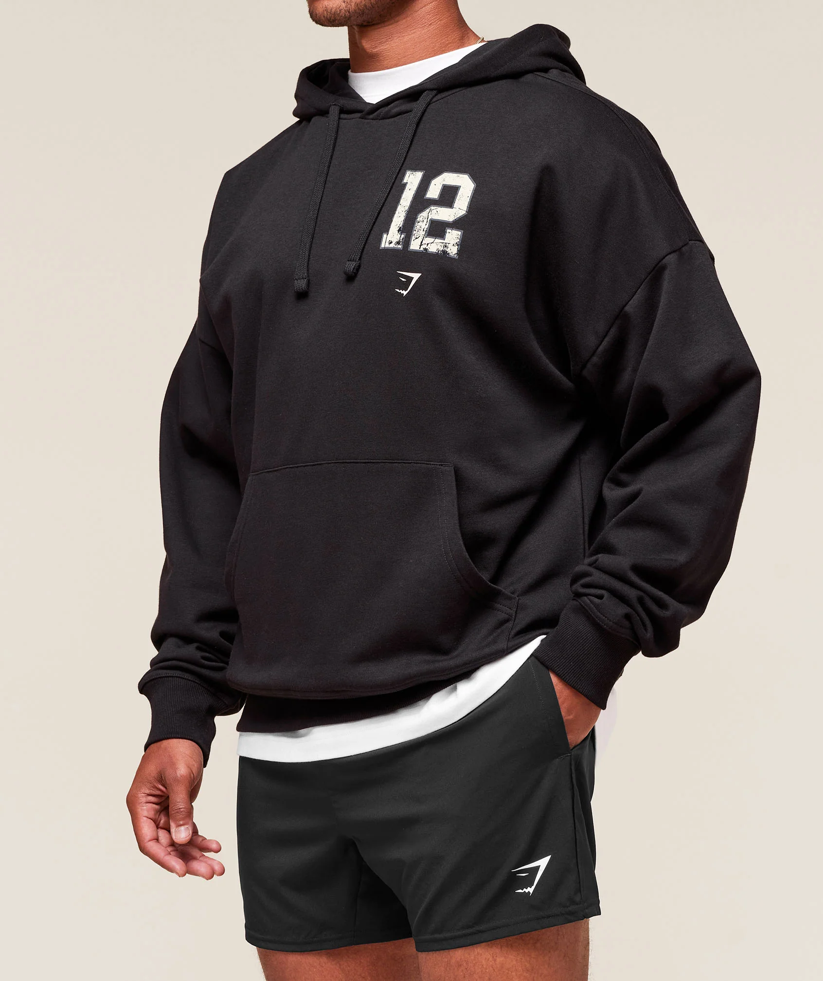 Gymshark Collegiate Graphic Hoodie - Black - Image 3