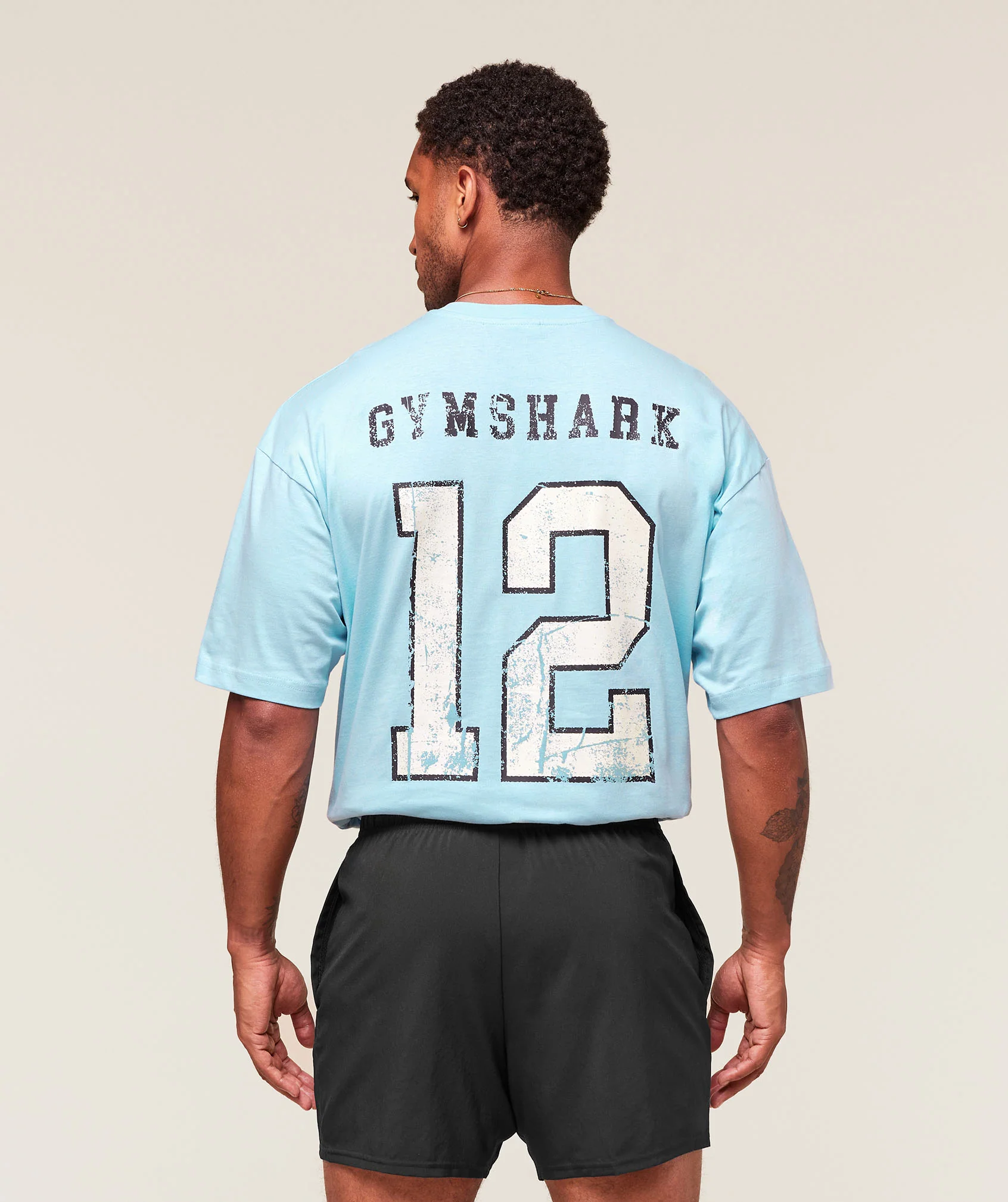 Gymshark Collegiate Graphic T-shirt - Athletic Light Blue