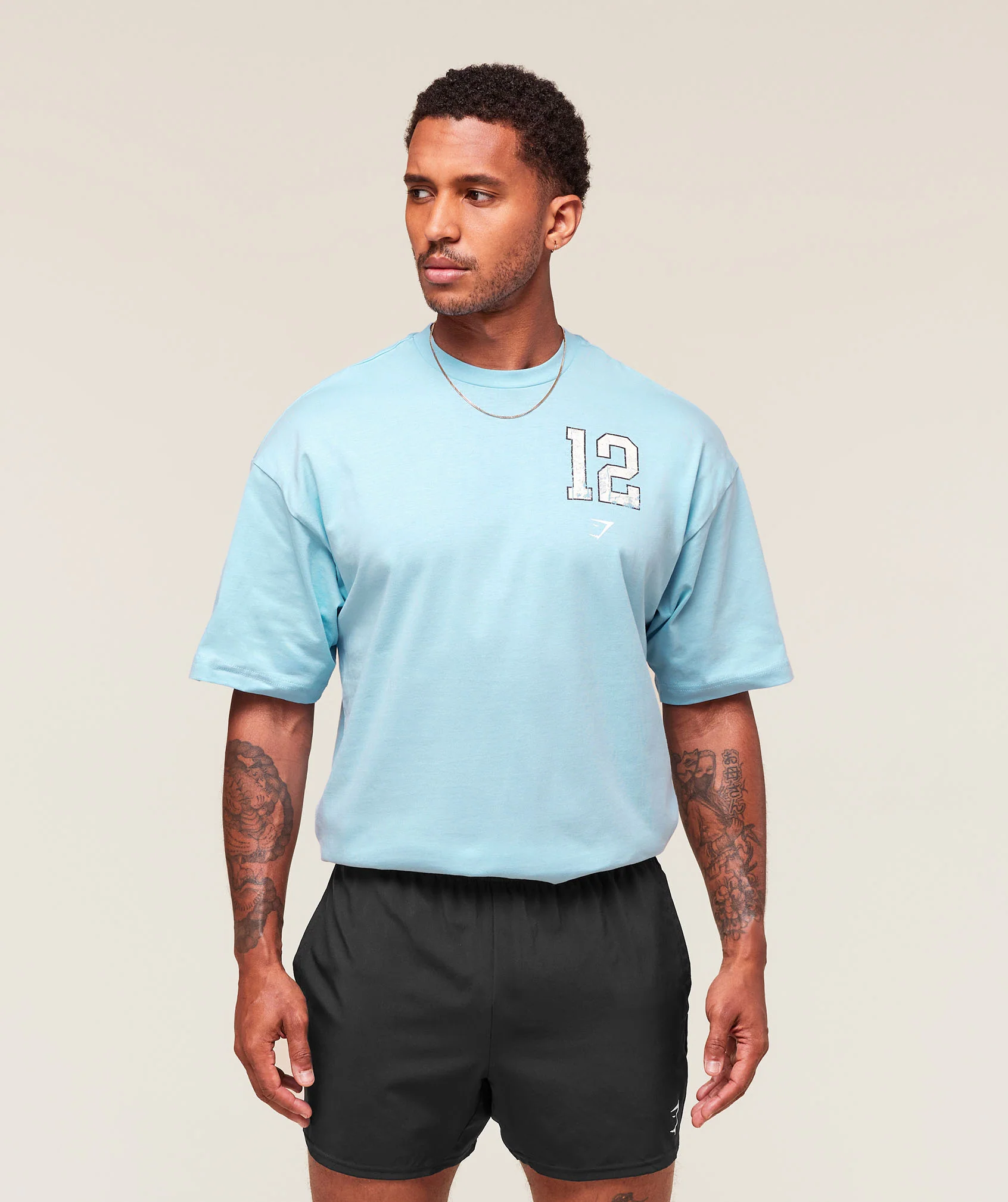 Gymshark Collegiate Graphic T-shirt - Athletic Light Blue - Image 2