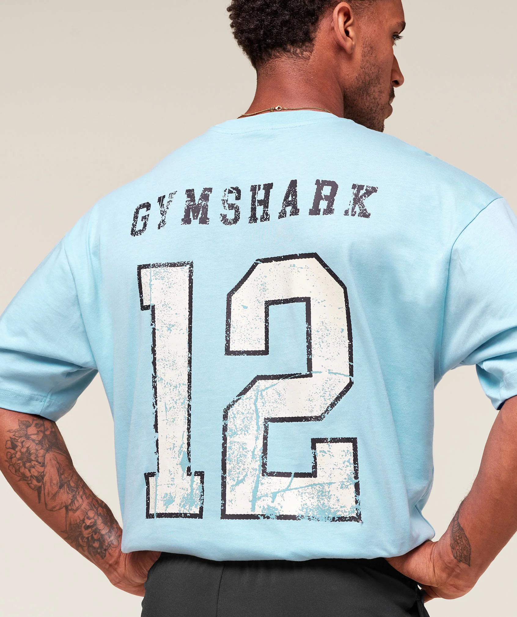 Gymshark Collegiate Graphic T-shirt - Athletic Light Blue - Image 4