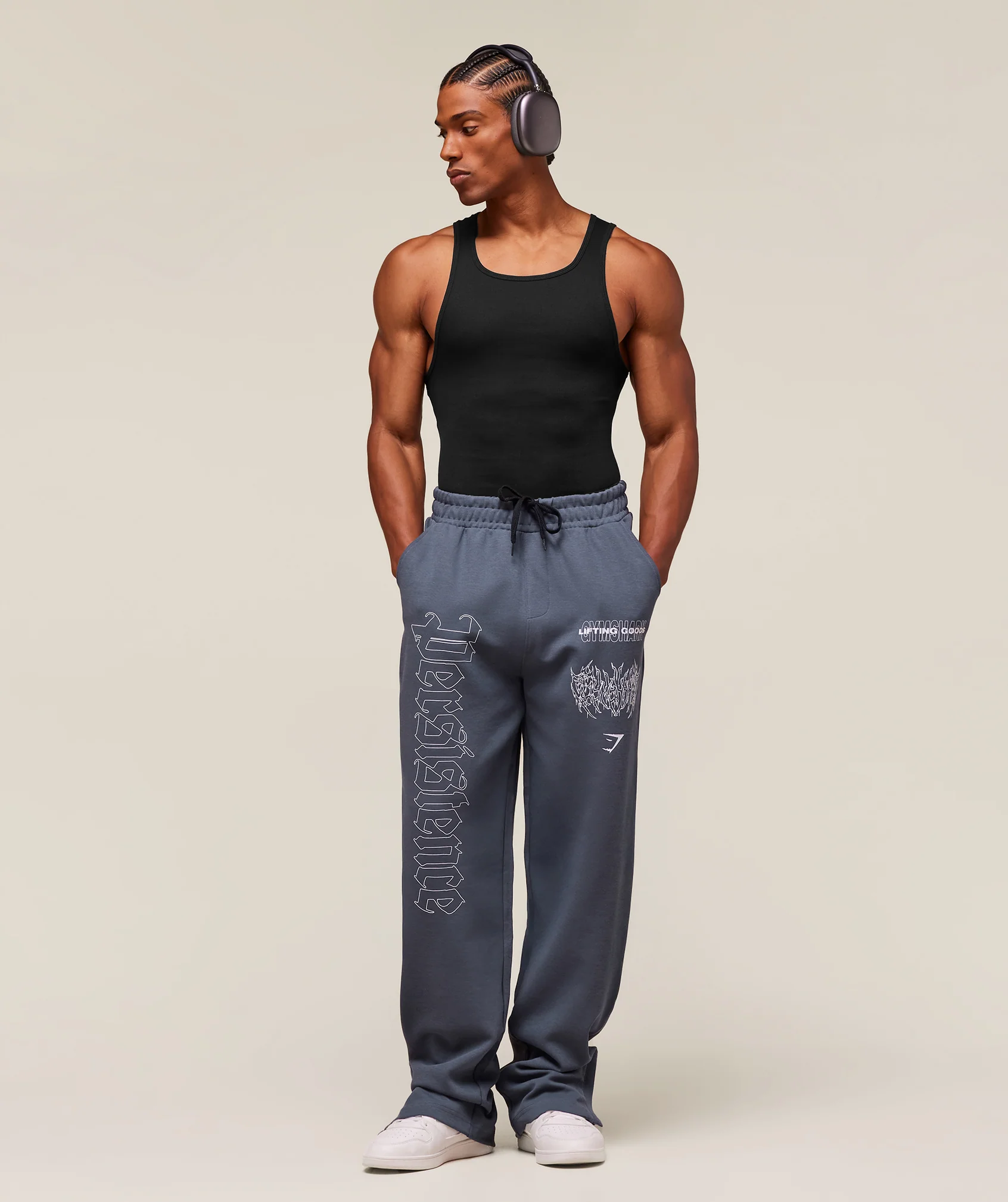 Gymshark Carlos Belcast x Rest Day Track Pants - Titanium Blue - Image 4
