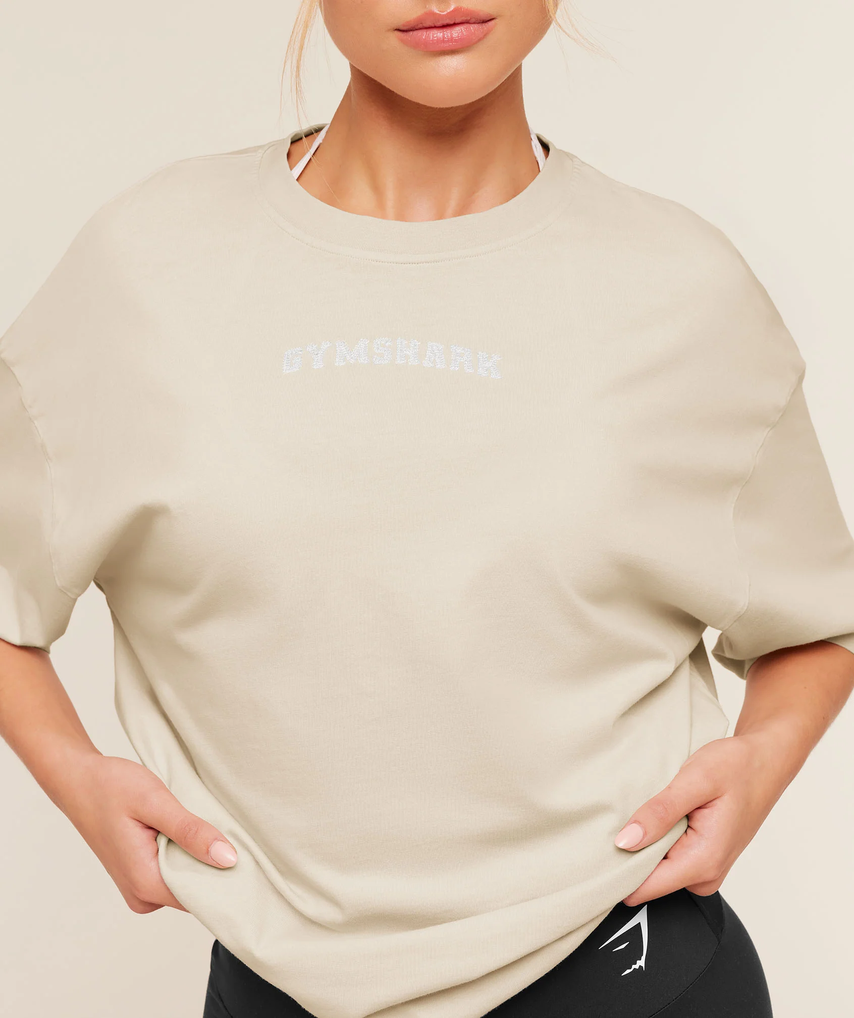 Gymshark Chainstitch Graphic Short Sleeve T-Shirt - Pebble Grey/Wash - Image 5