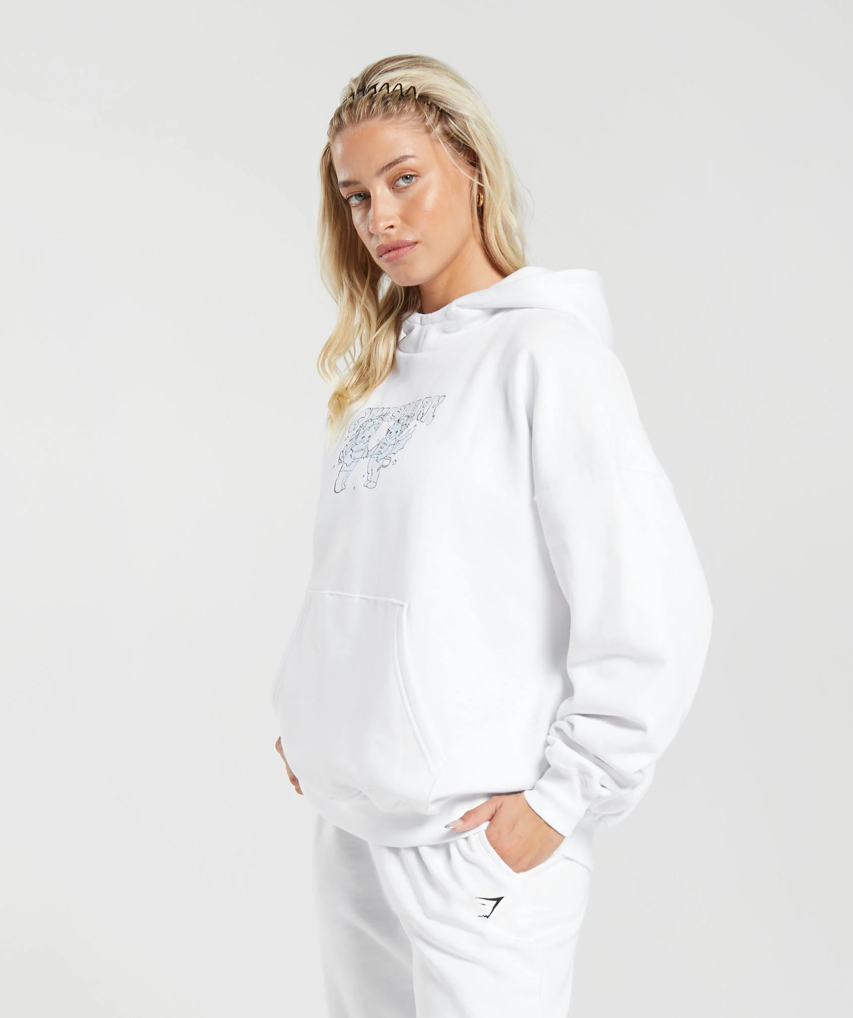 Gymshark Cherub Graphic Hoodie - White - Image 3