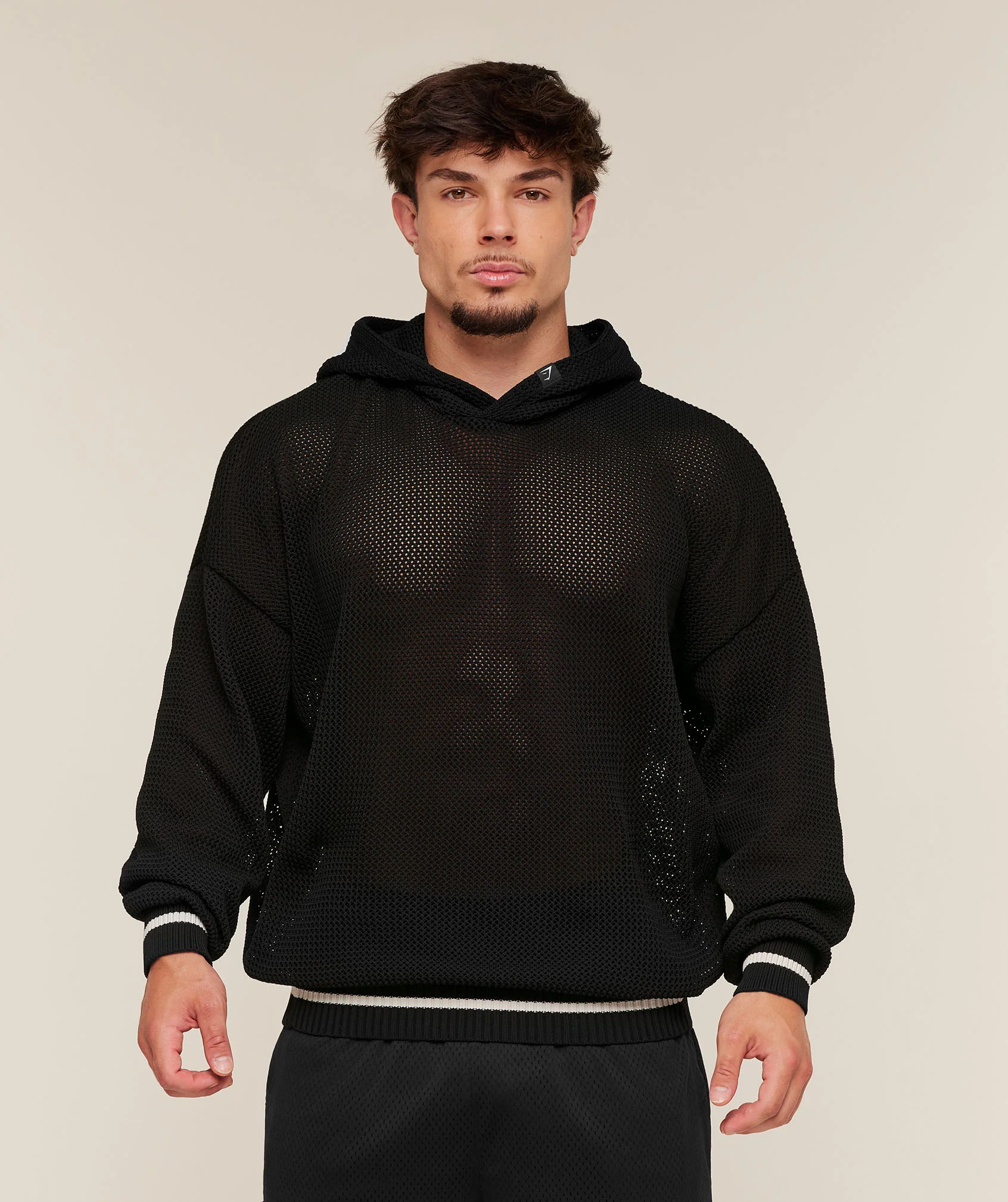 Gymshark Collective Crochet Style Hoodie - Black - Image 2