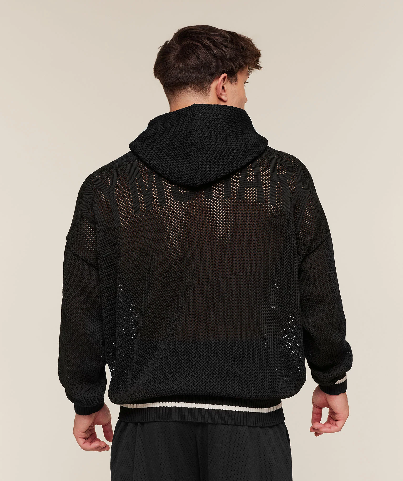 Gymshark Collective Crochet Style Hoodie - Black - Image 5