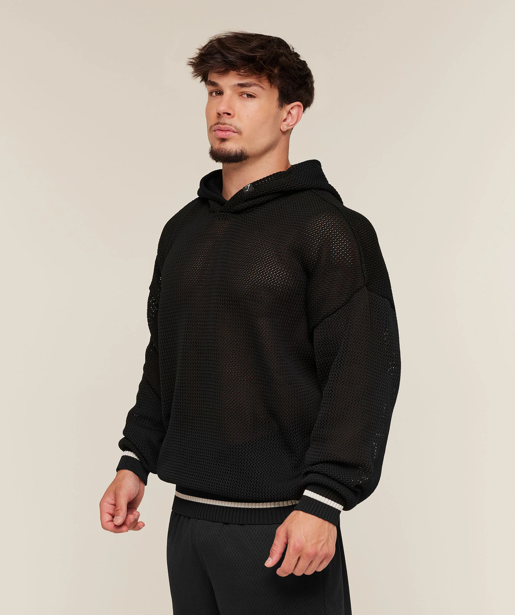 Gymshark Collective Crochet Style Hoodie - Black - Image 7