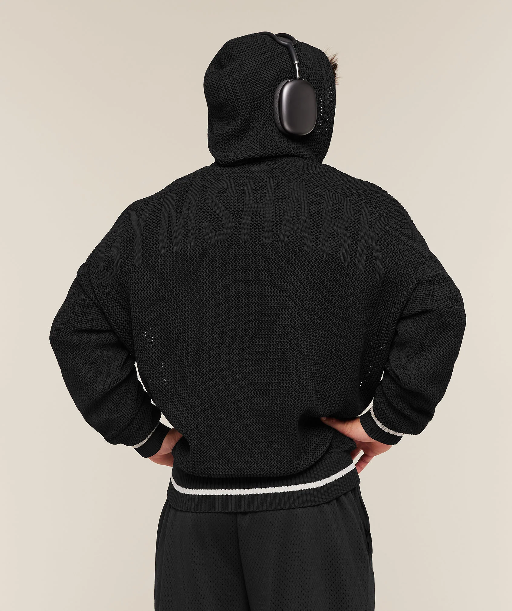 Gymshark Collective Crochet Style Hoodie - Black - Image 9