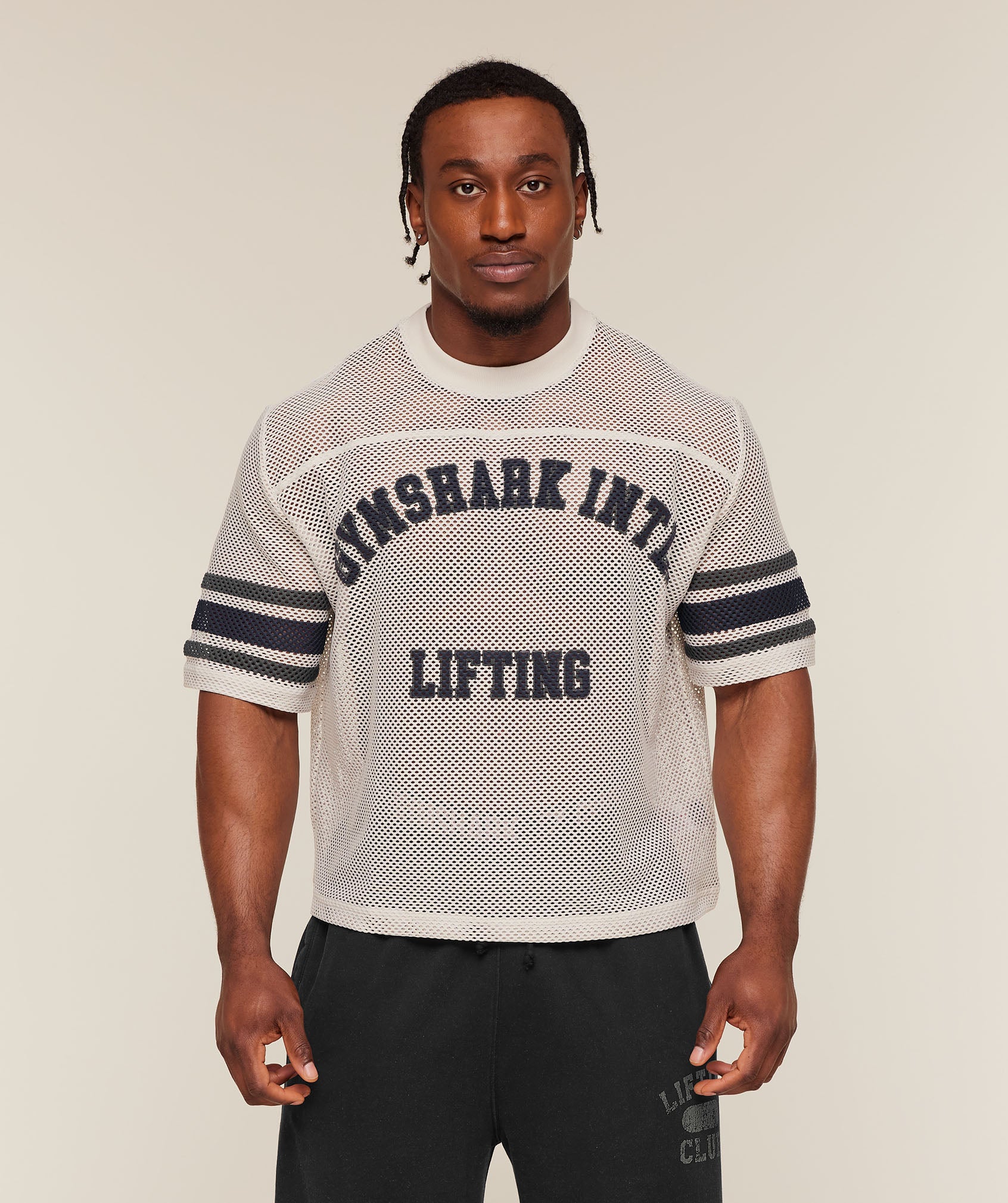 Gymshark Collective Mesh Contrast Jersey - Tinted White