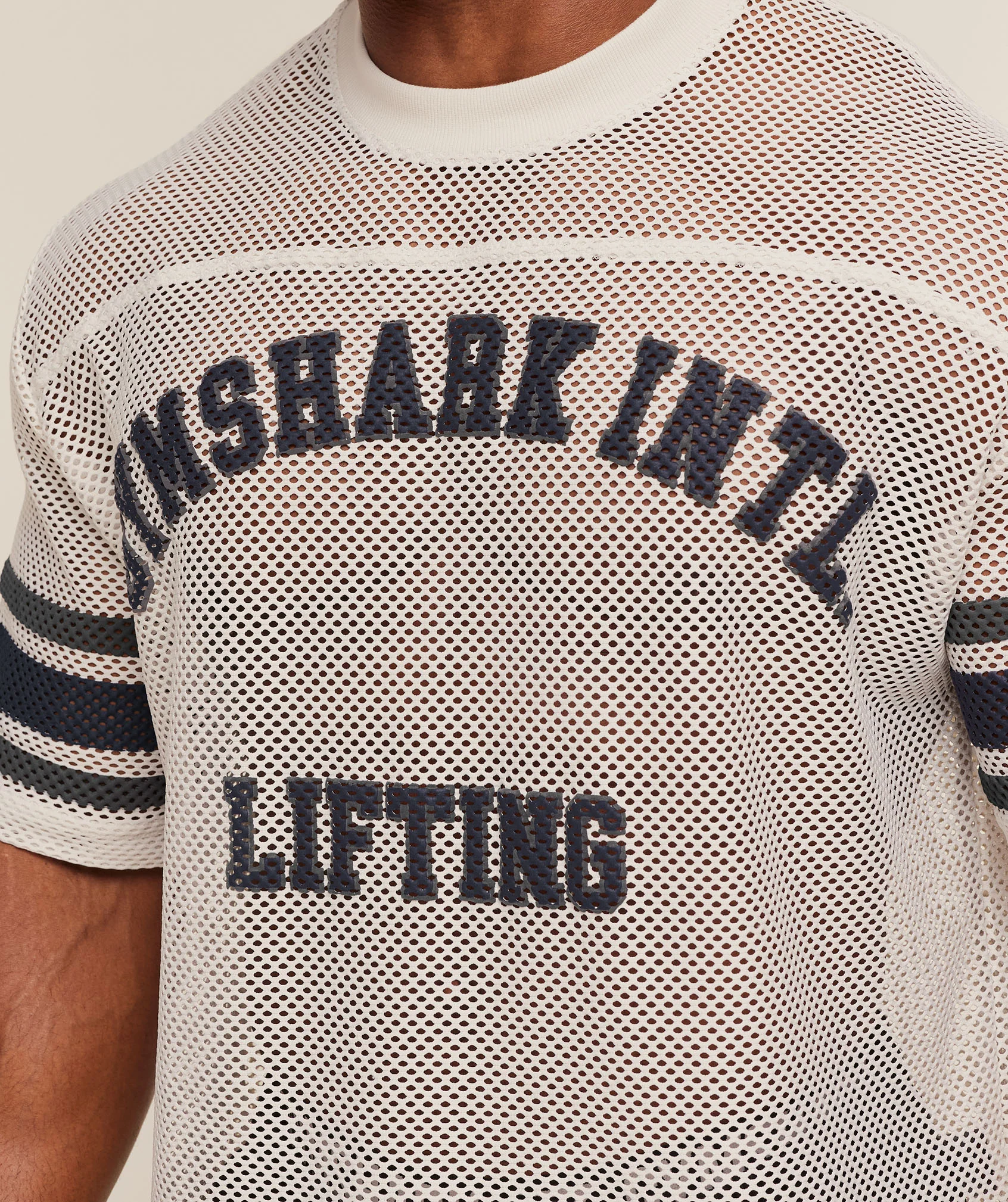 Gymshark Collective Mesh Contrast Jersey - Tinted White - Image 5