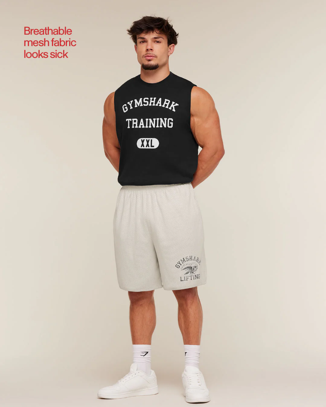 Gymshark Collective Mesh Shorts - Tinted White - Image 3