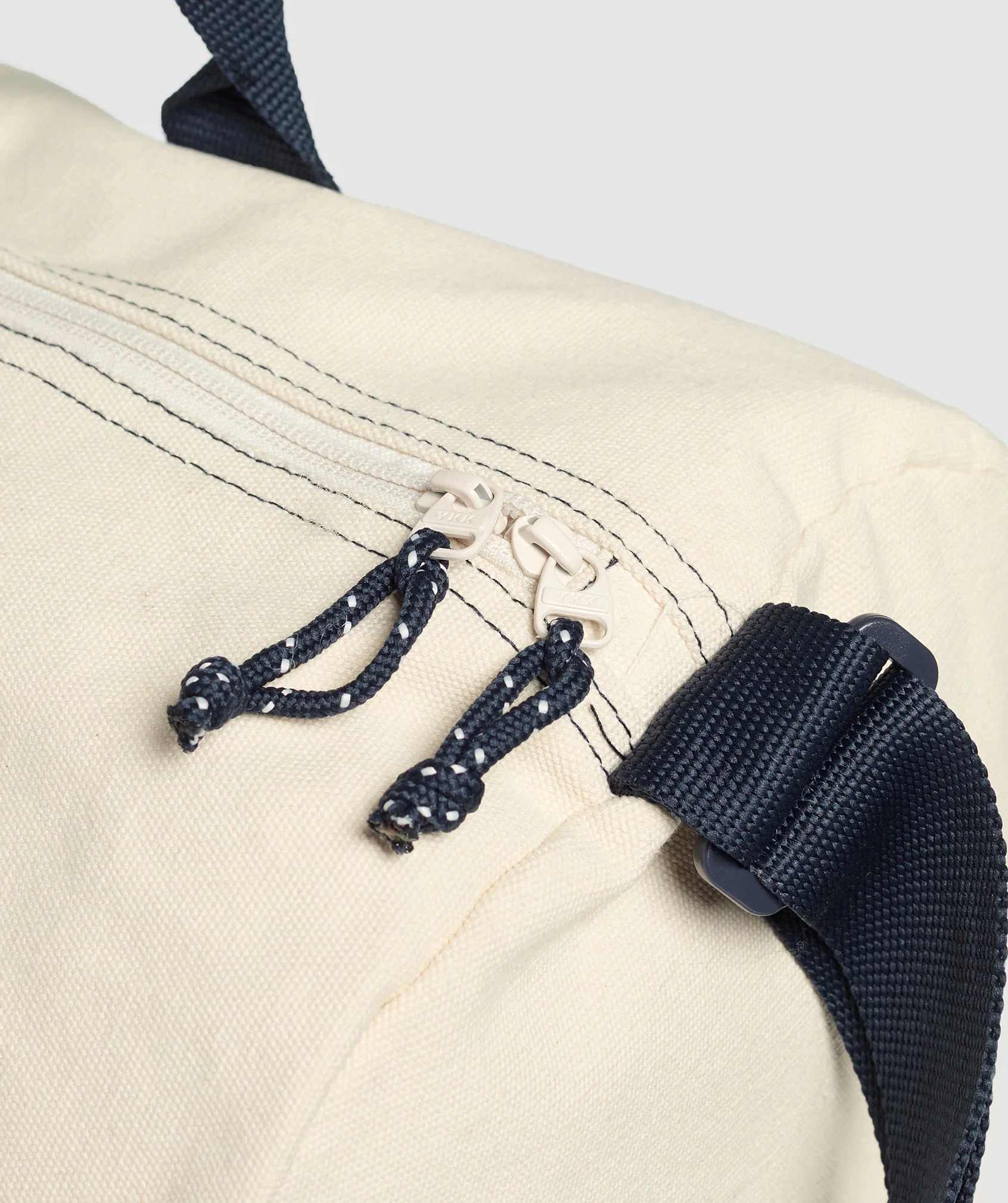 Gymshark Collegiate Canvas Duffle - Oat White/Heavy Blue - Image 2