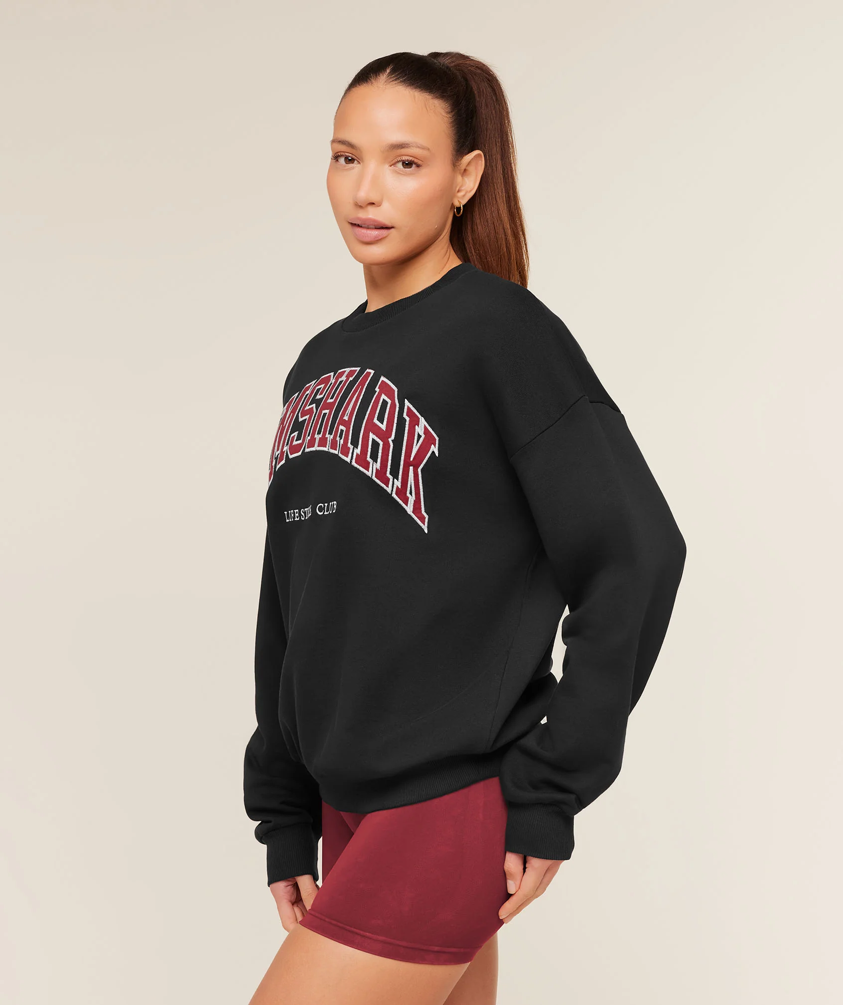 Gymshark Collegiate Graphic Crew Neck Pullover - Black - Image 3