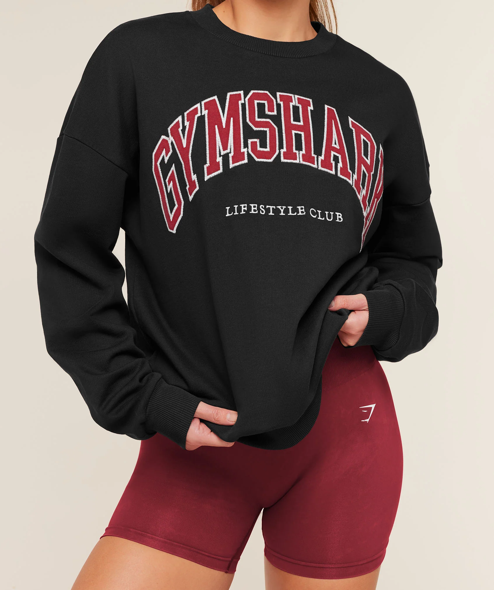 Gymshark Collegiate Graphic Crew Neck Pullover - Black - Image 6