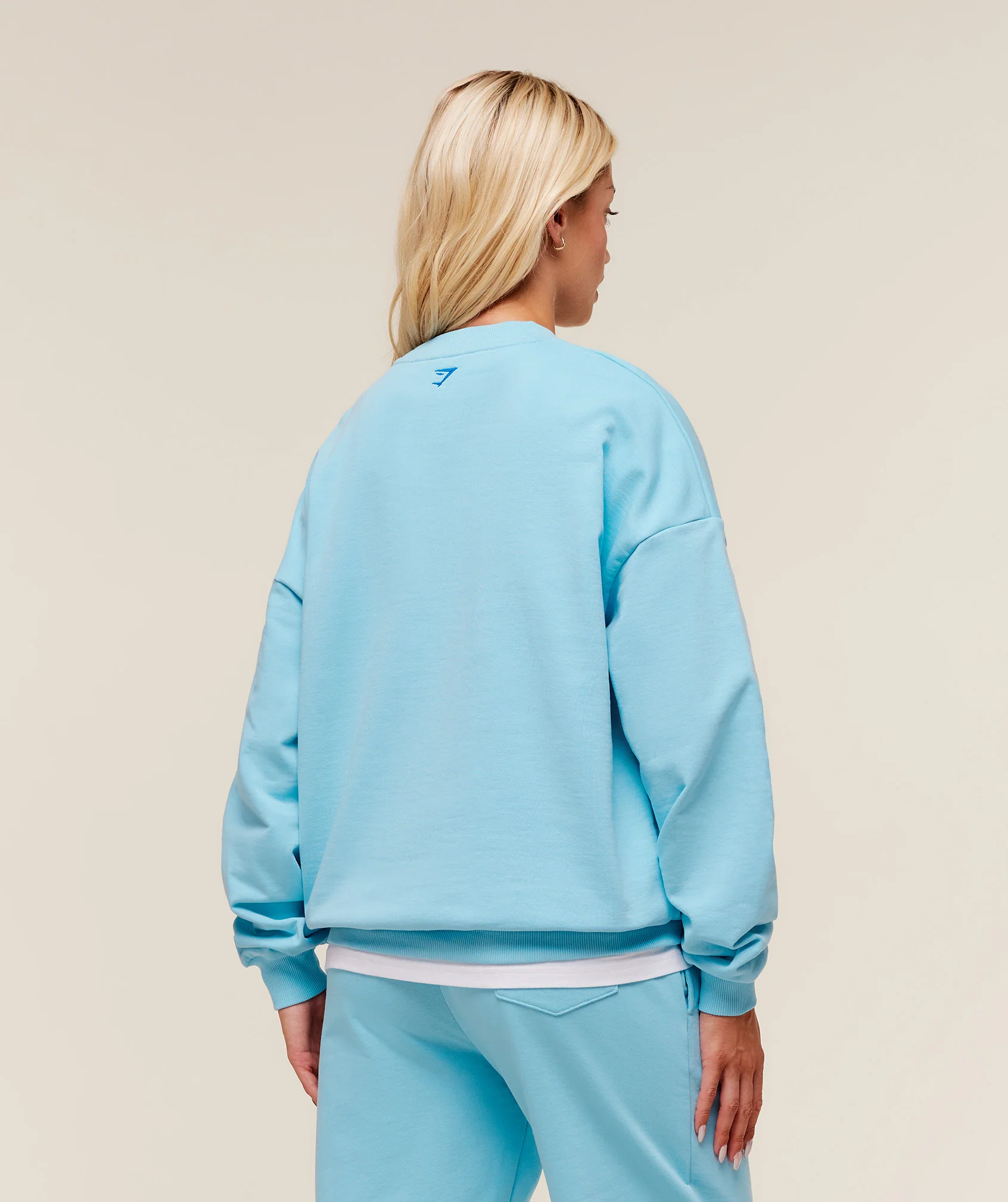 Gymshark Collegiate Graphic Crew Neck Pullover - Athletic Light Blue - Image 2