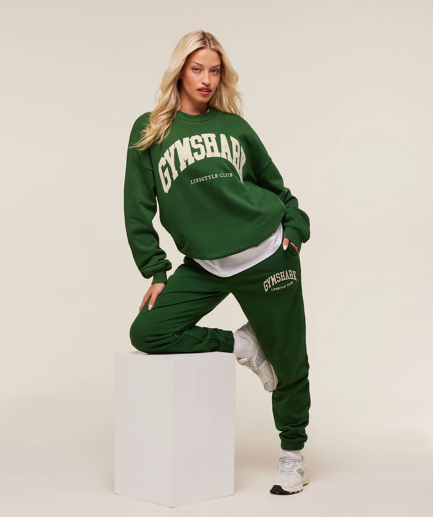 Gymshark Collegiate Graphic Crew Neck Pullover - Athletic Green - Image 4