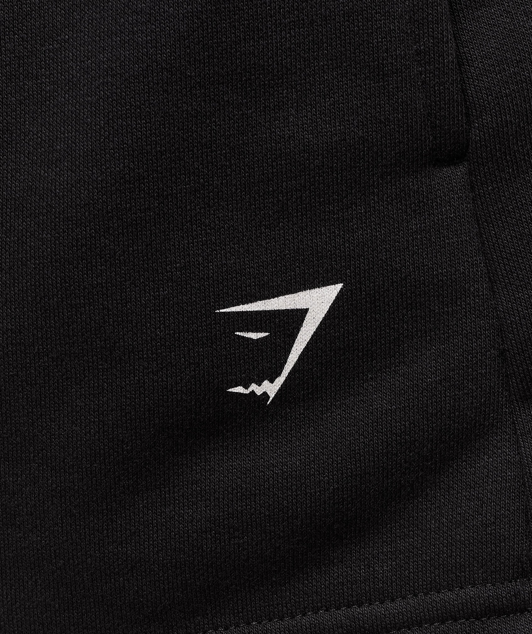 Gymshark Collegiate Graphic Fleece Shorts - Black - Image 7