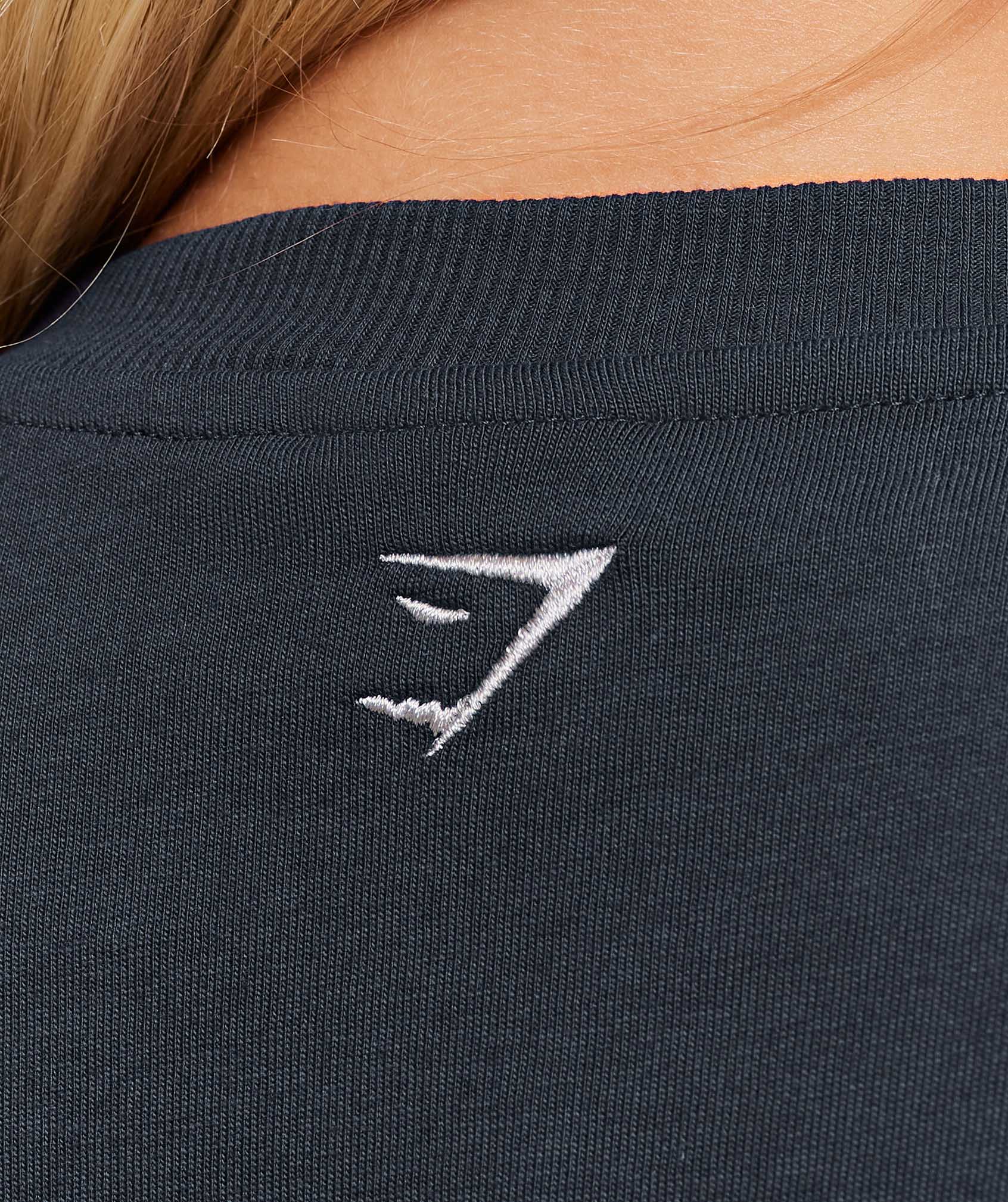 Gymshark Collegiate Graphic Long Sleeve T-Shirt - Heavy Blue - Image 5