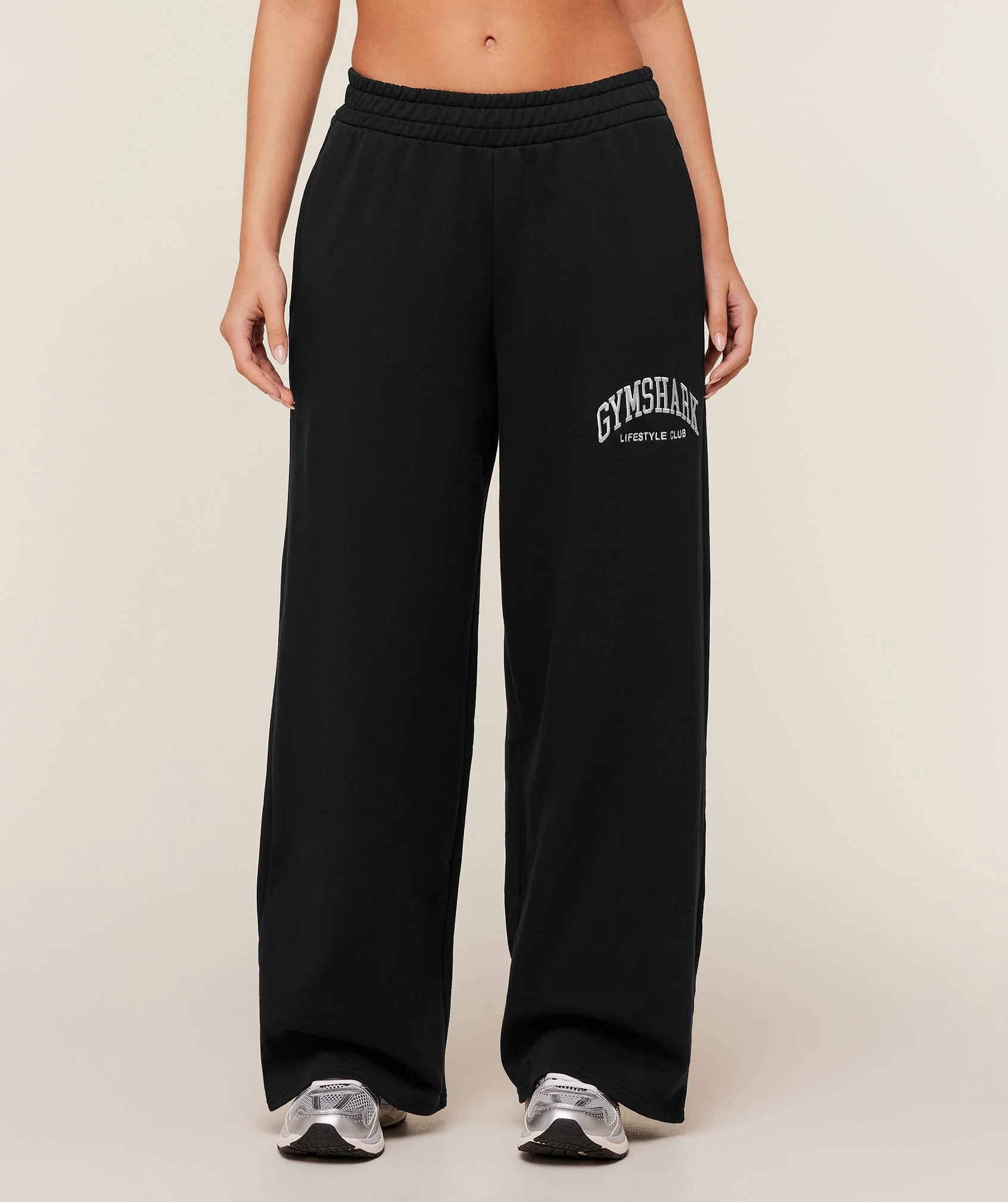 Gymshark Collegiate Graphic Straight Leg Joggers - GS Black