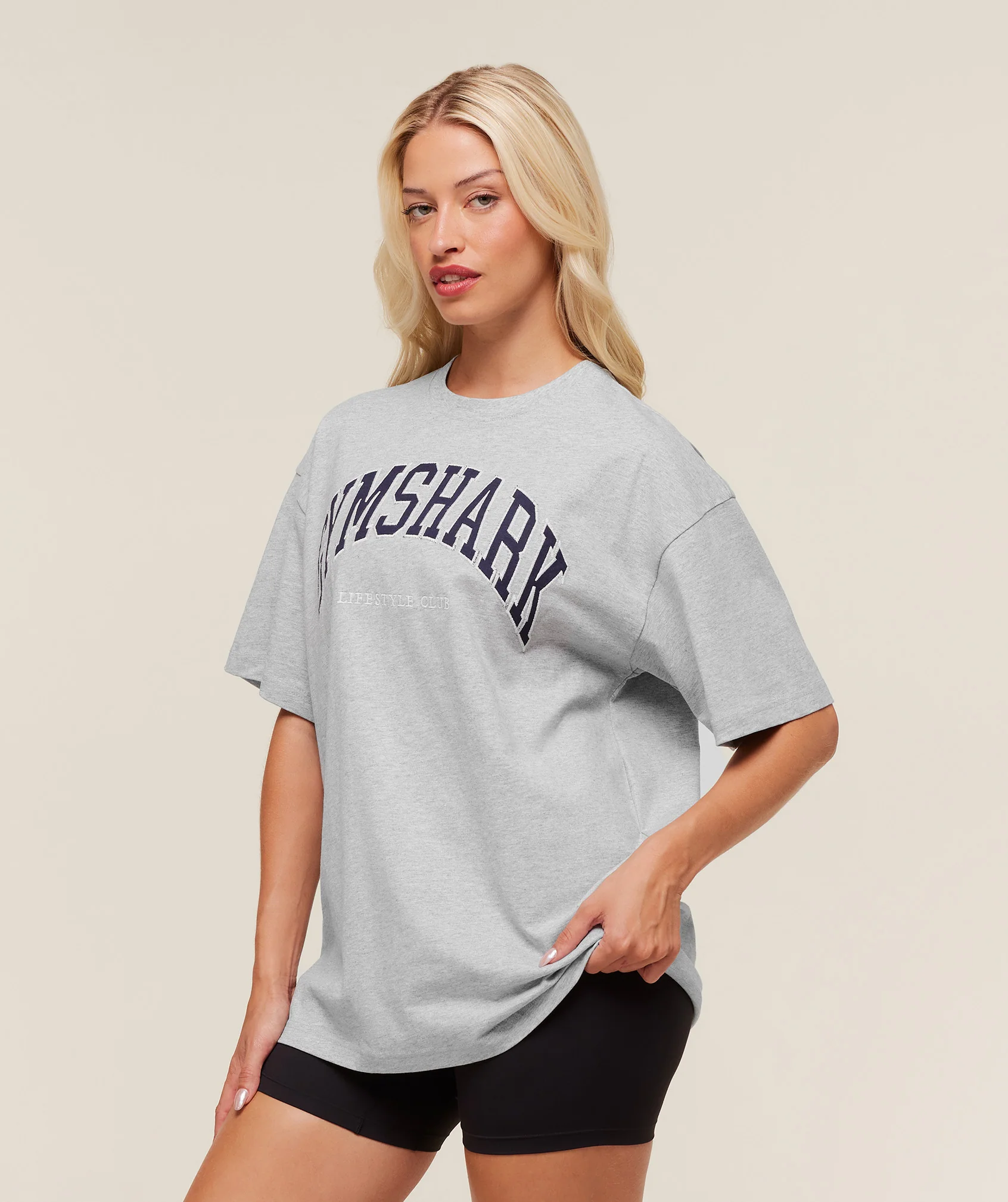 Gymshark Collegiate Graphic T-Shirt - Light Grey Core Marl - Image 2