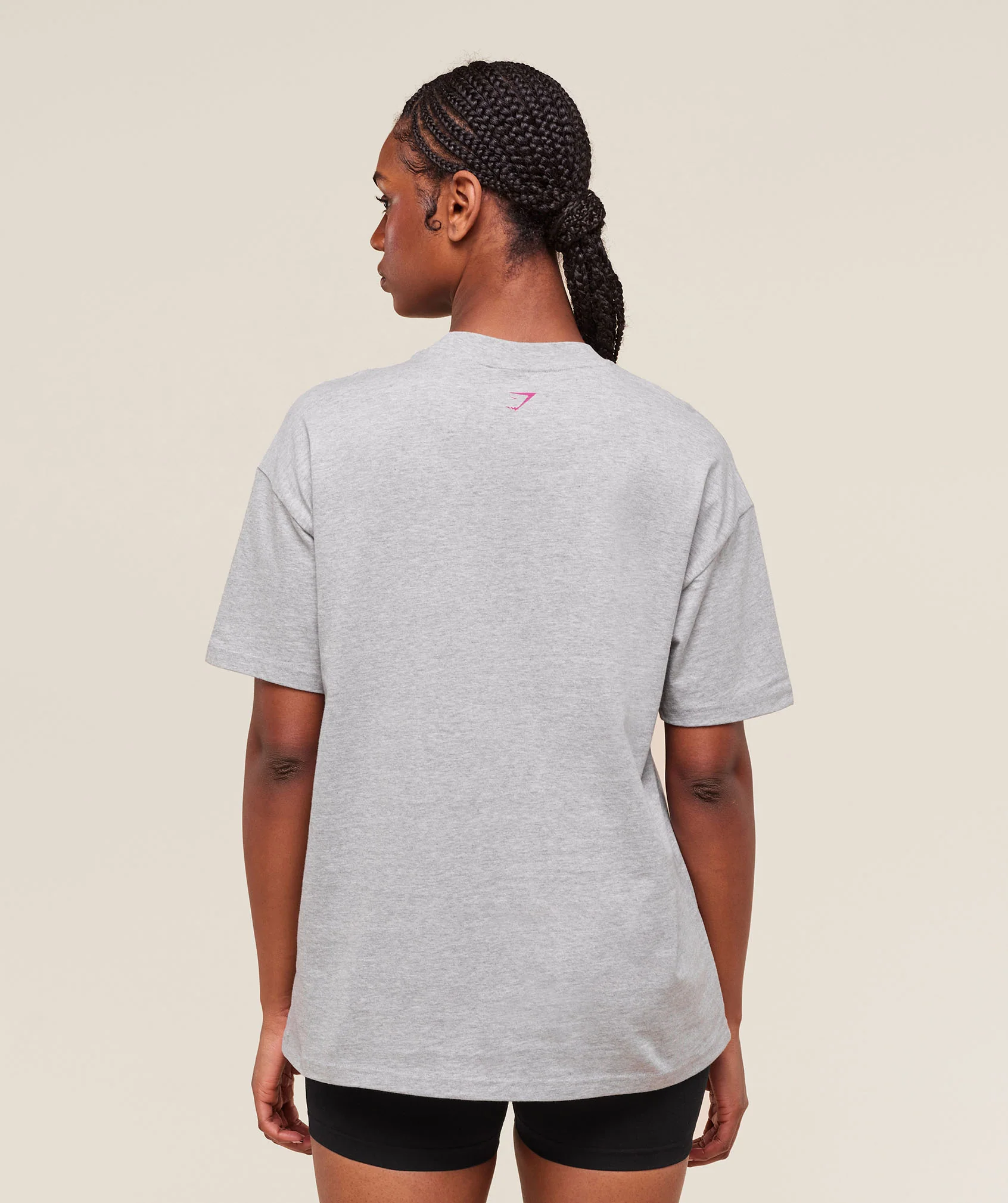 Gymshark Collegiate Graphic T-Shirt - Light Grey Core Marl - Image 4
