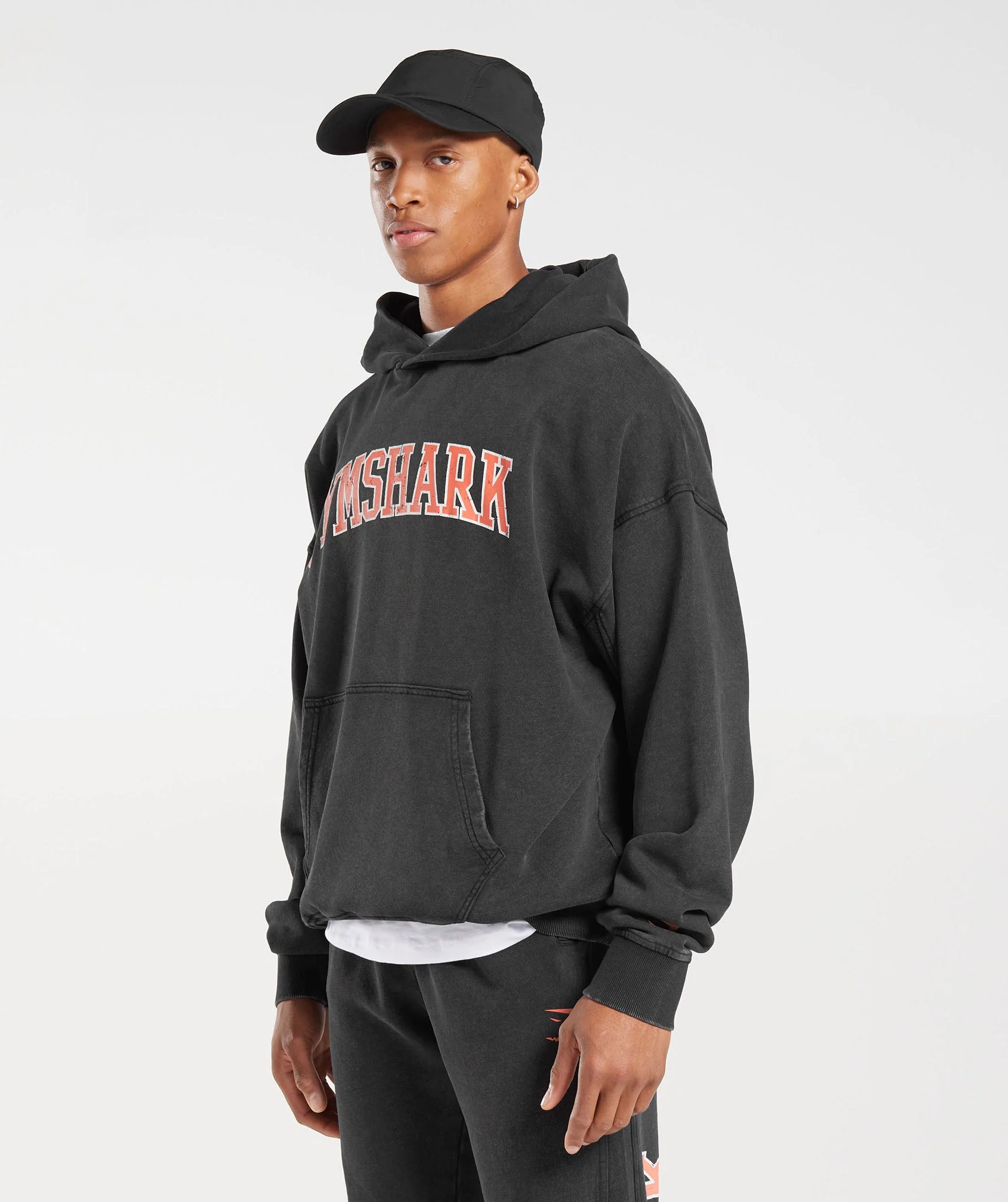 Gymshark Collegiate Hoodie - Black/Acid Wash - Image 3