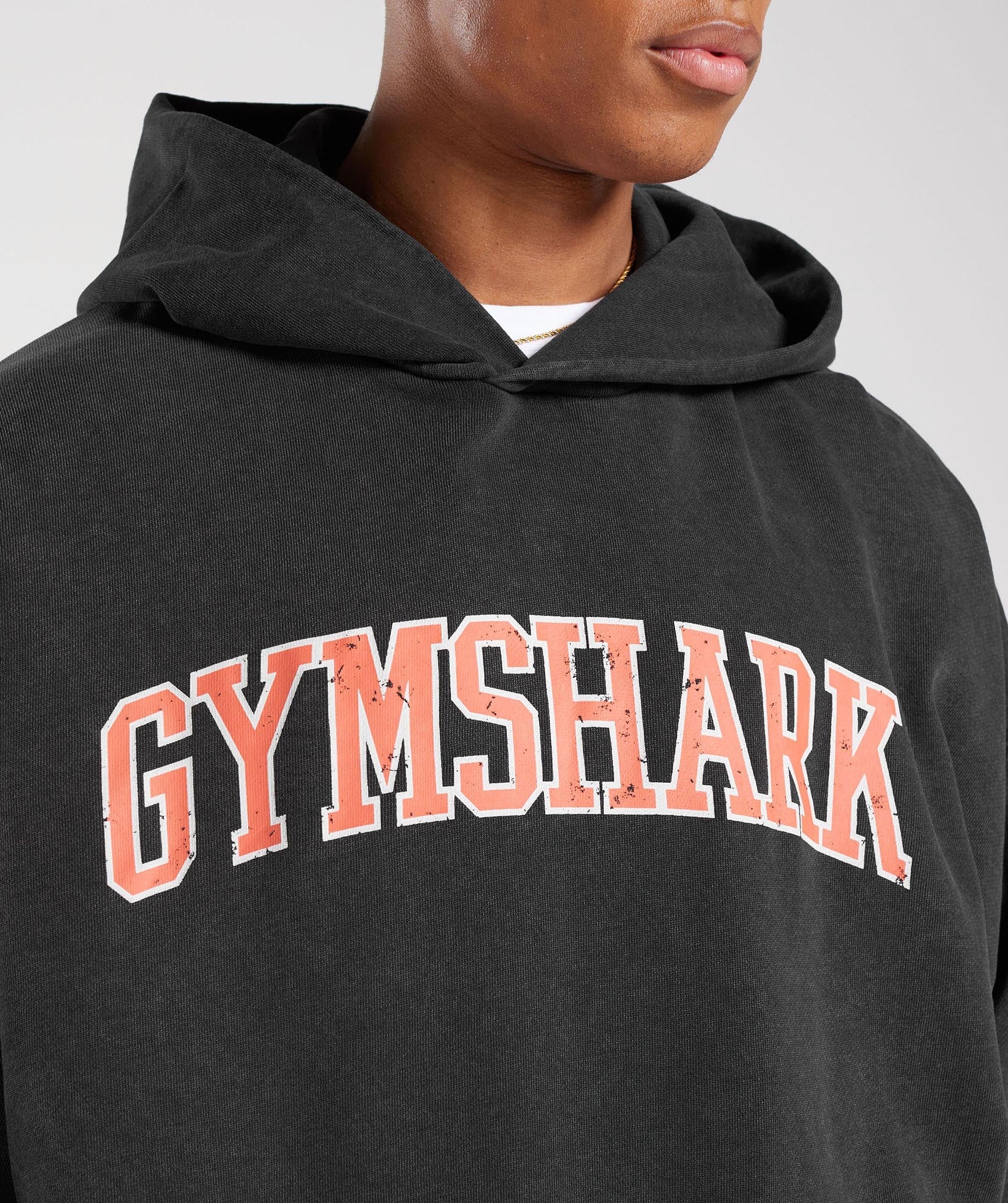 Gymshark Collegiate Hoodie - Black/Acid Wash - Image 5