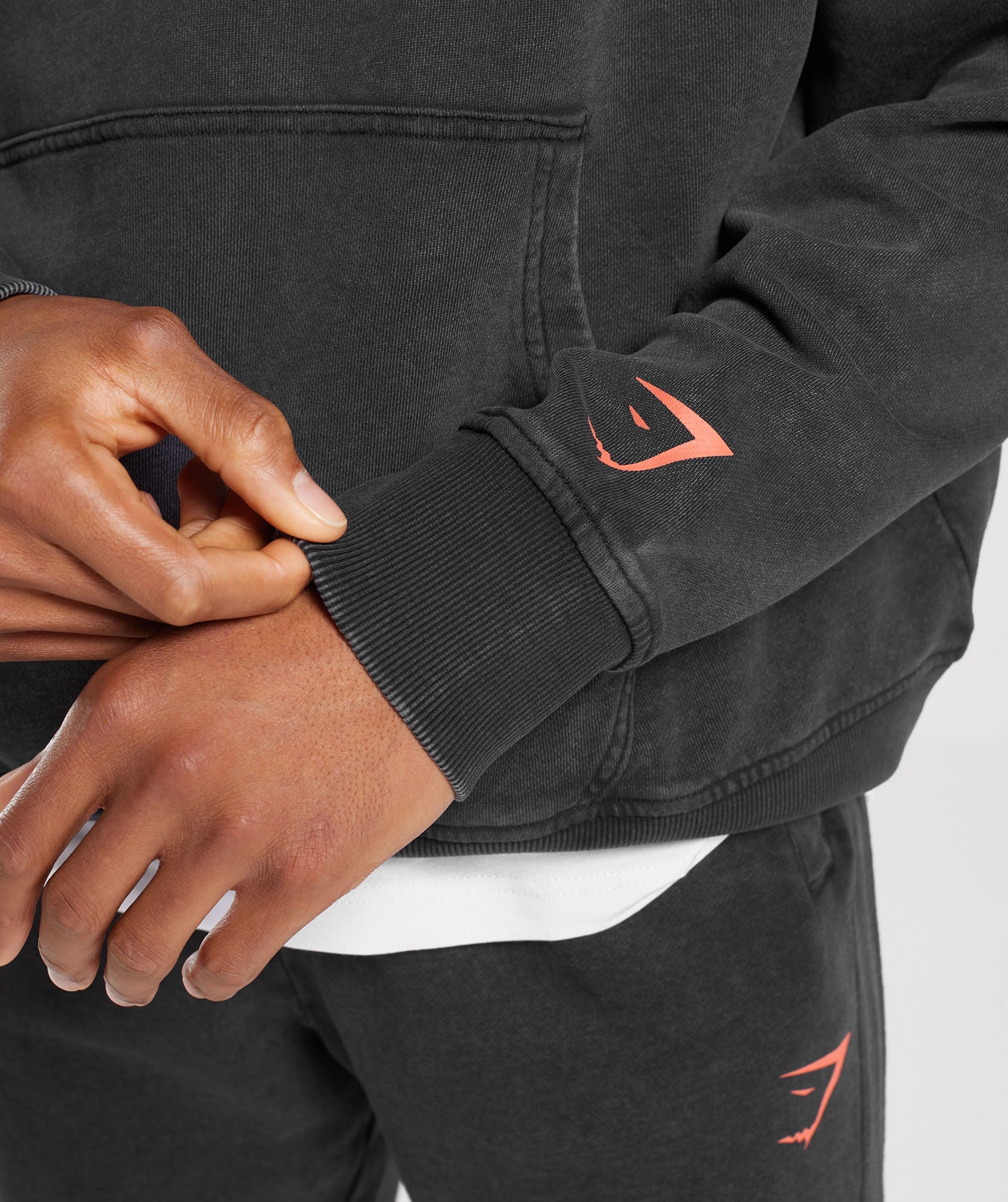 Gymshark Collegiate Hoodie - Black/Acid Wash - Image 6