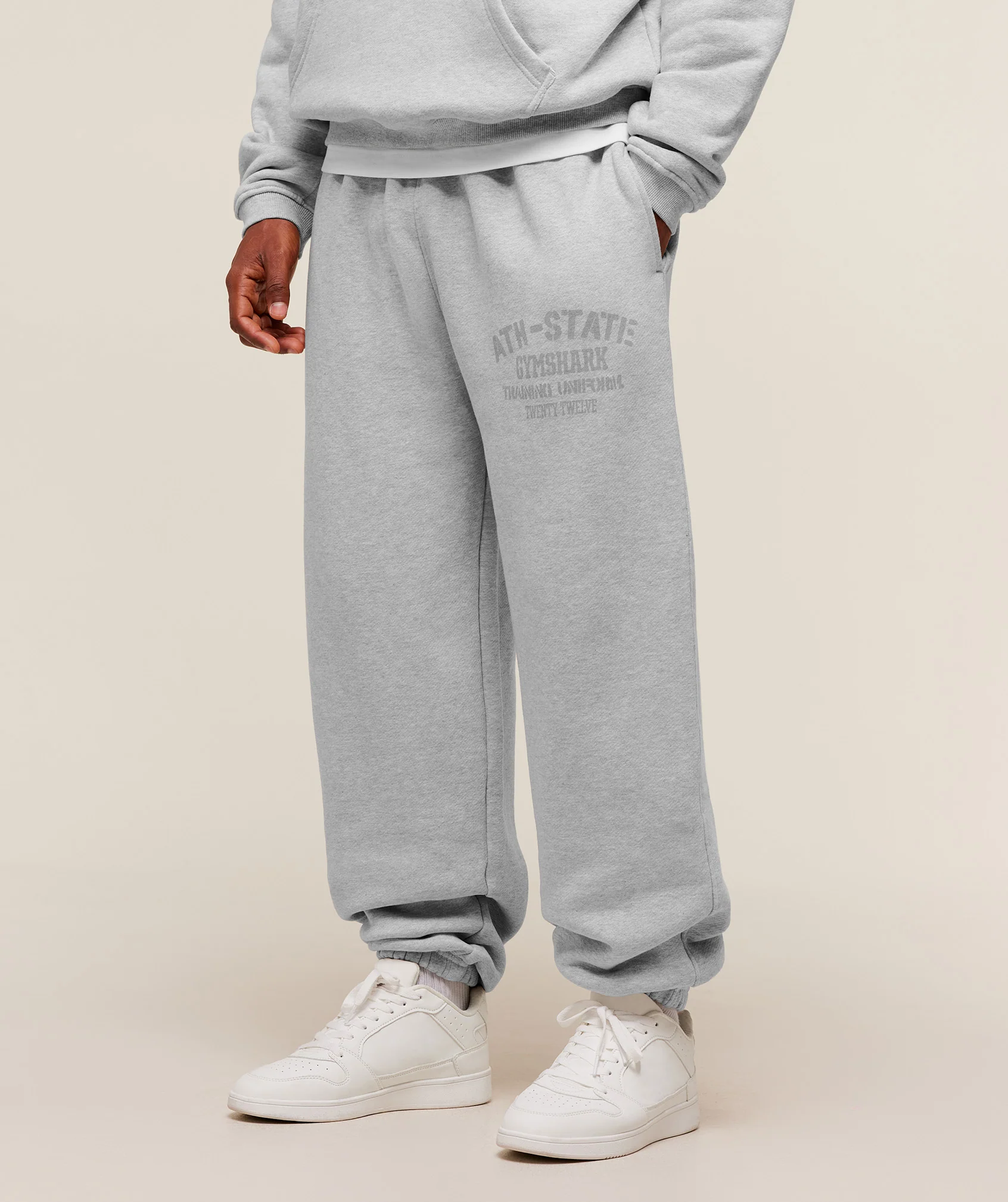 Gymshark Collegiate Joggers - Soft Grey Marl - Image 2