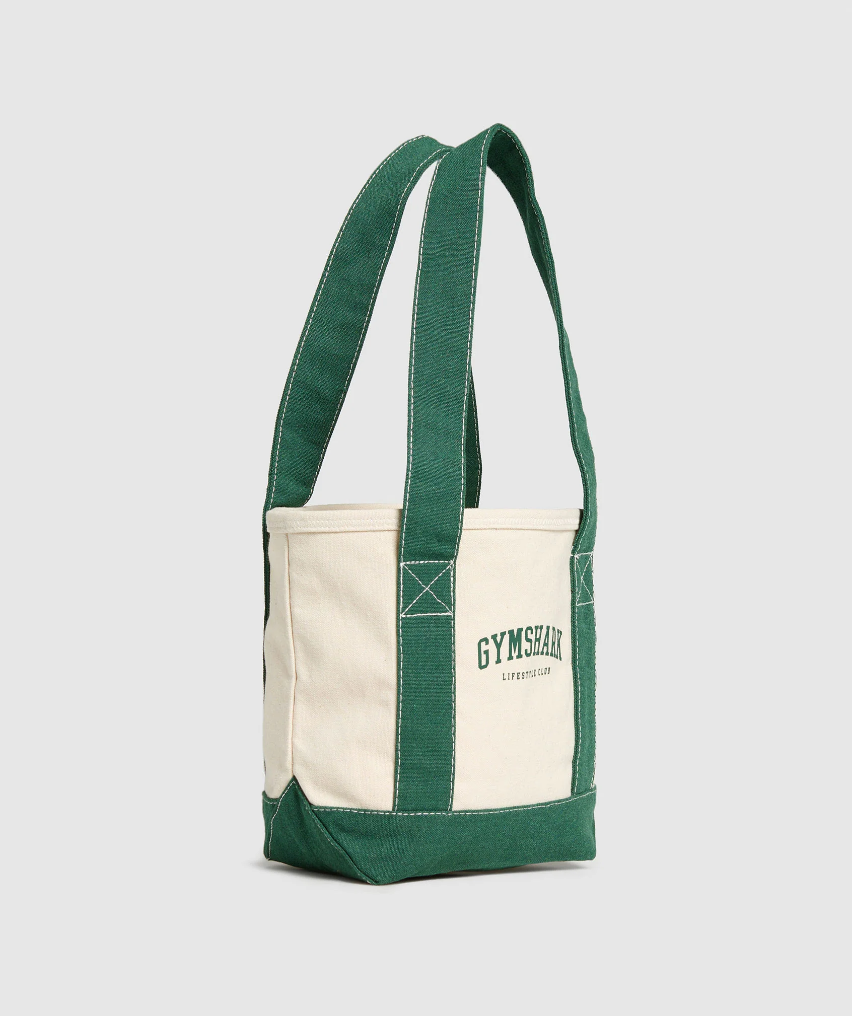 Gymshark Collegiate Mini Tote - Oat White/Classic Green - Image 2