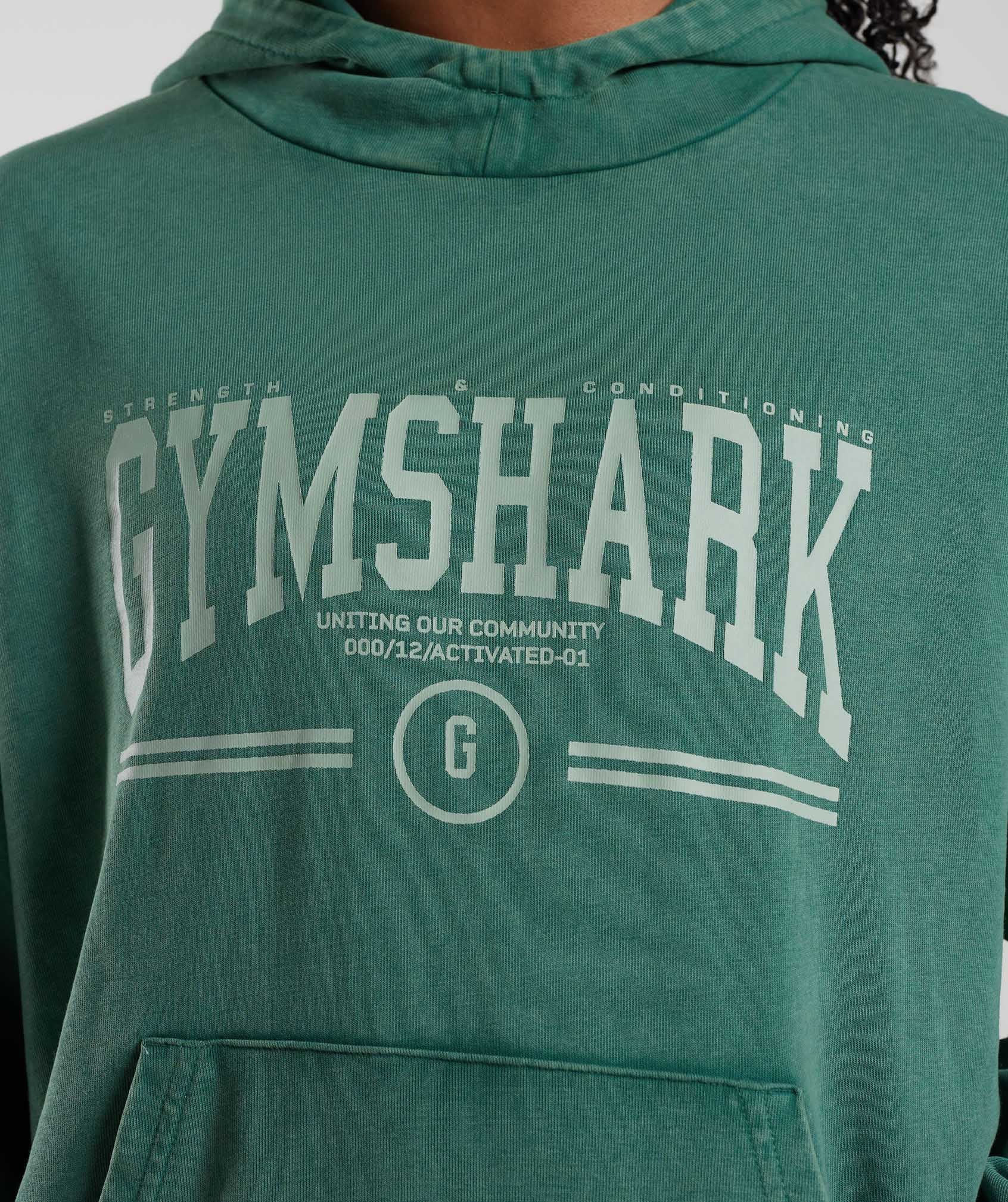 Gymshark Collegiate Oversized Hoodie - Ink Teal - Image 7