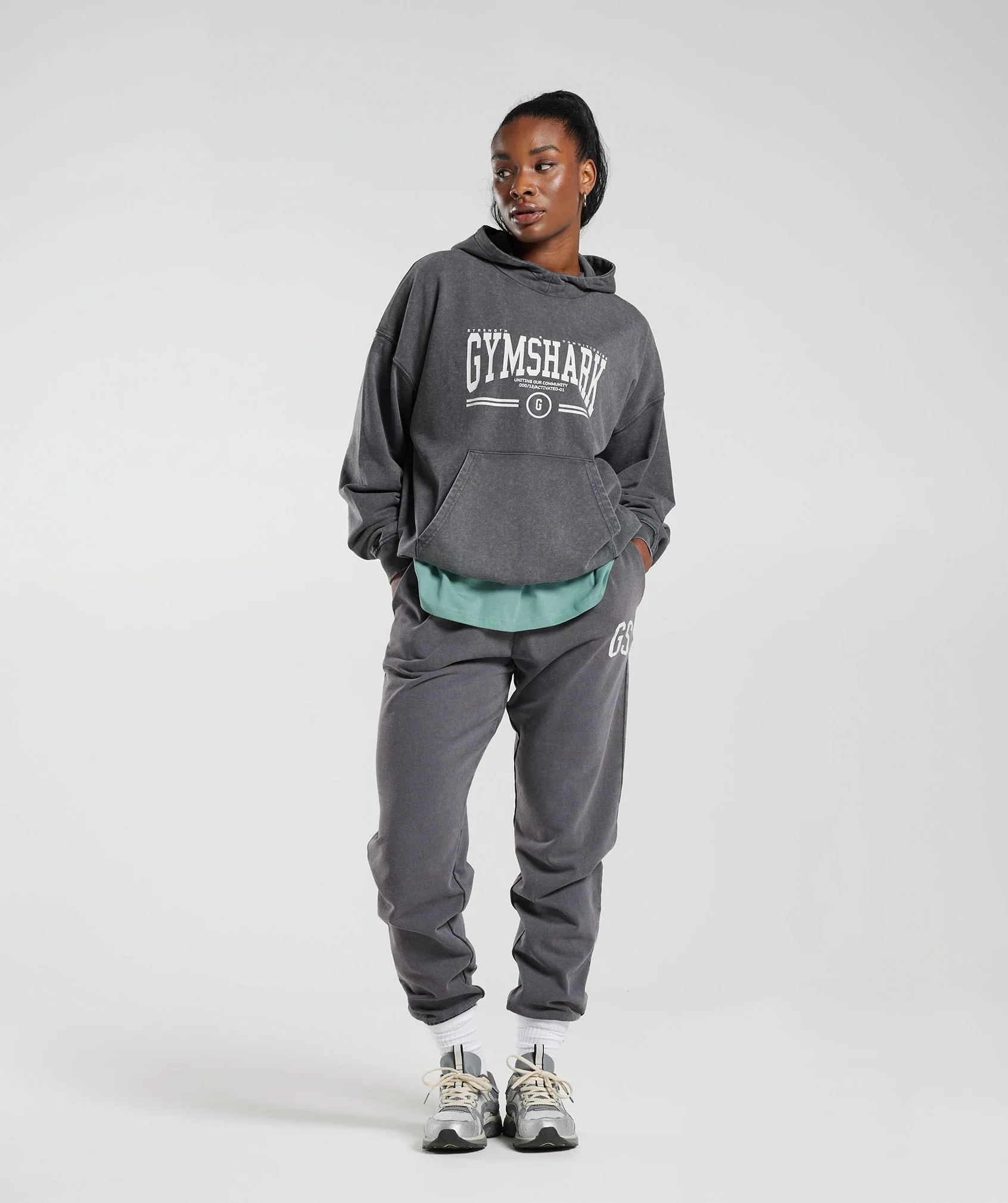 Gymshark Collegiate Oversized Hoodie - Silhouette Grey - Image 4