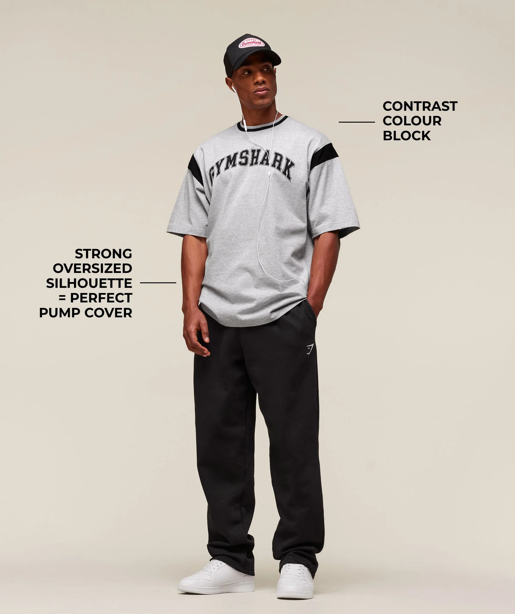Gymshark GSLC Oversized T-Shirt - Light Grey Core Marl - Image 3
