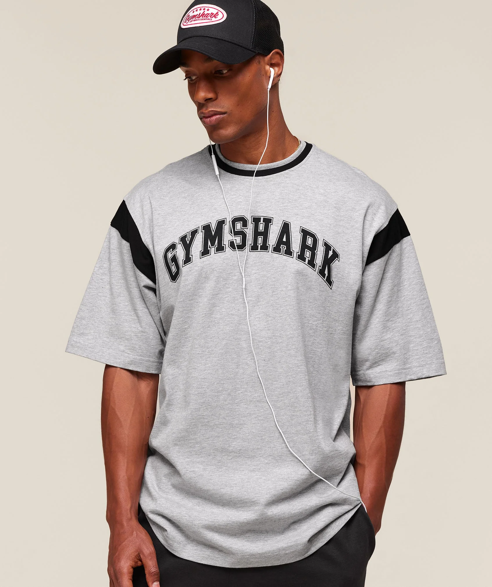 Gymshark GSLC Oversized T-Shirt - Light Grey Core Marl - Image 4