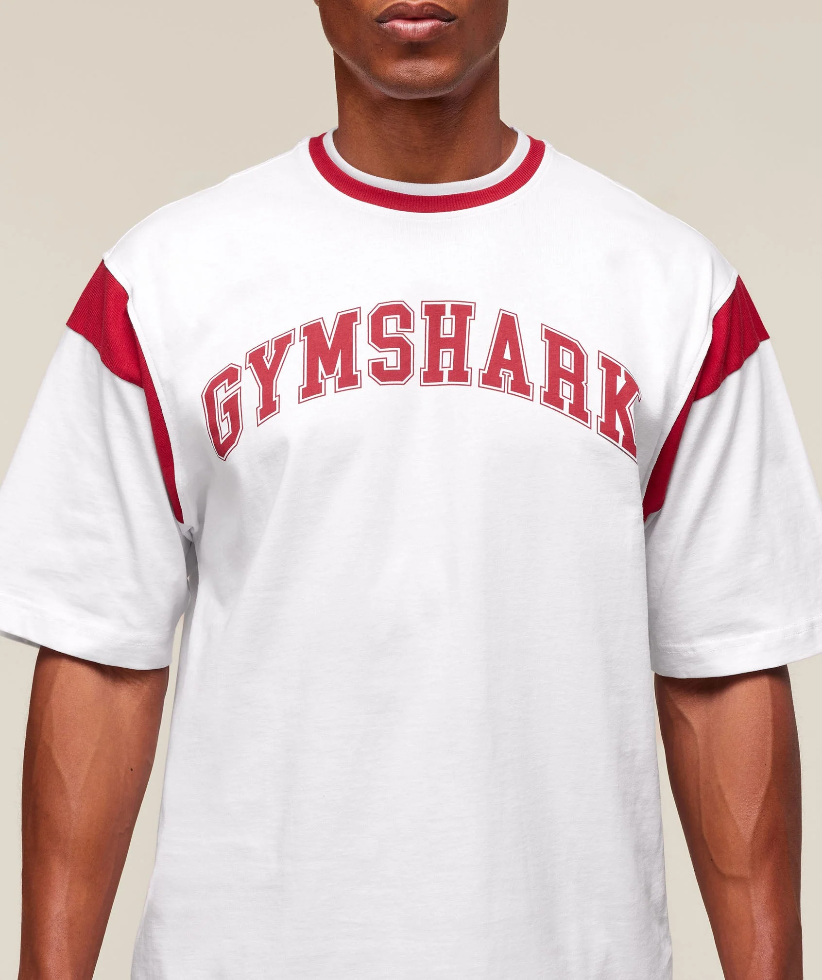 Gymshark GSLC Oversized T-Shirt - White/Conditioning Red - Image 5