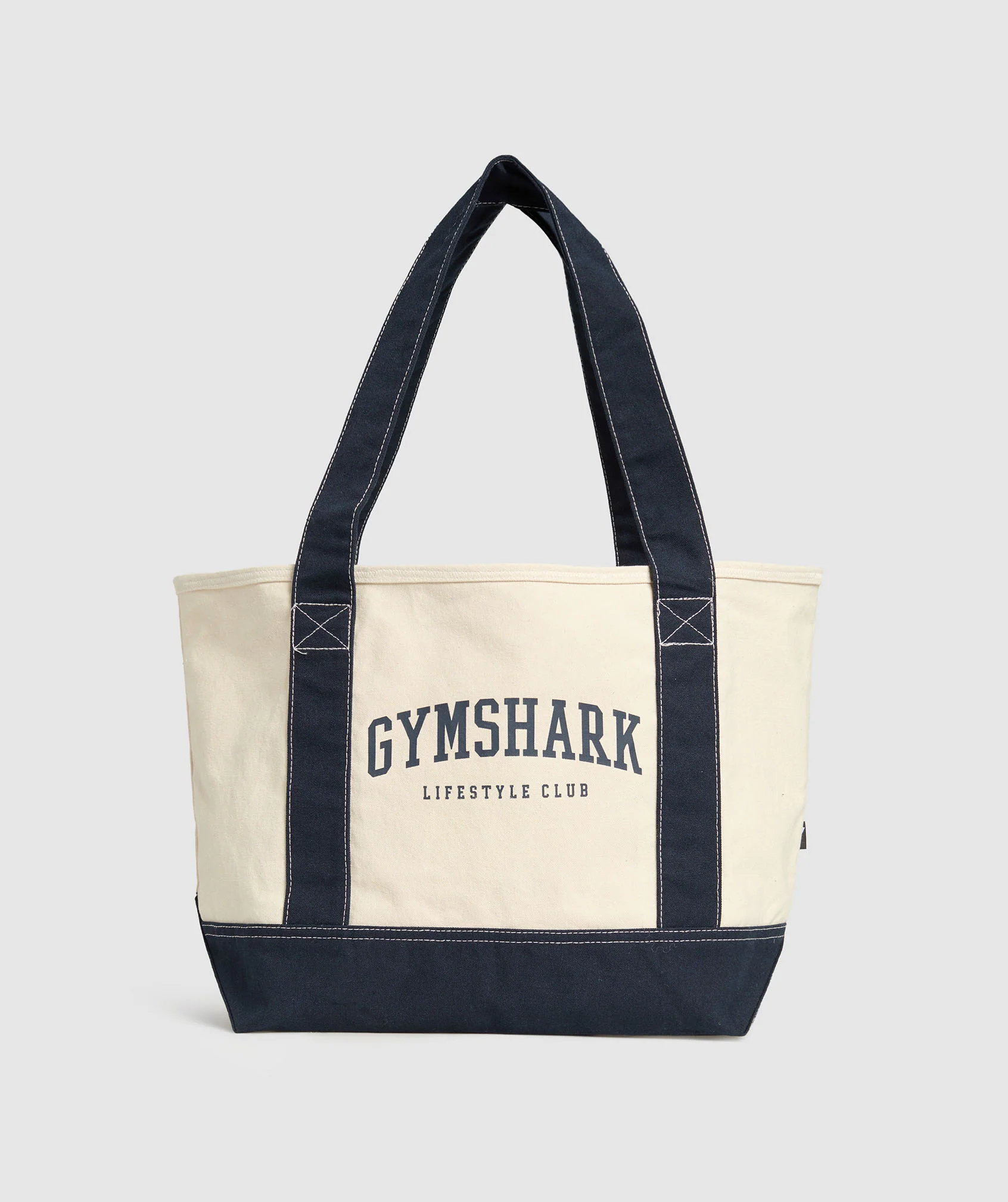 Gymshark Collegiate Oversized Tote - Oat White/Heavy Blue - Image 2