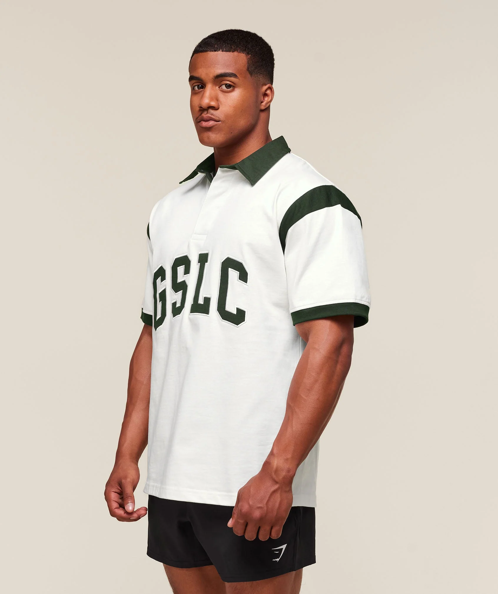Gymshark GSLC Retro Polo Shirt - Trail Green/Soft White - Image 2