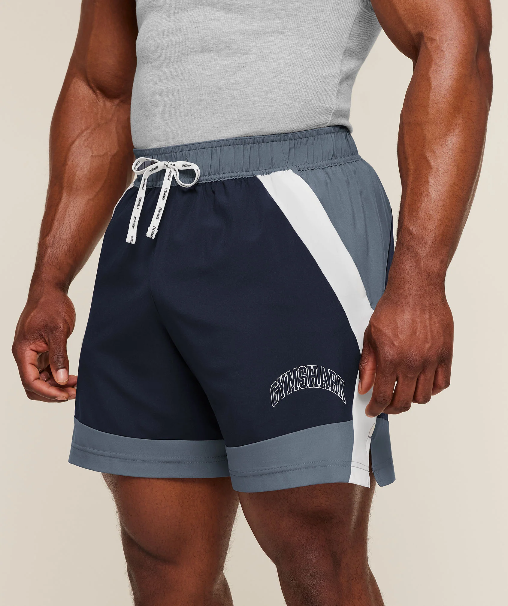 Gymshark Collegiate Tech Shorts - Iron Blue - Image 5