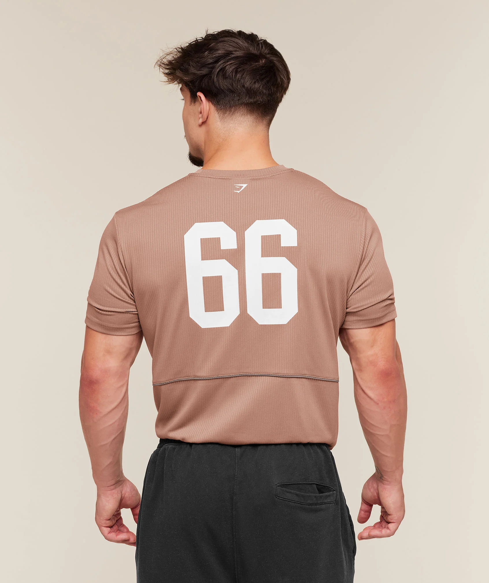 Gymshark Collegiate Tech T-Shirt - Taupe Brown - Image 2