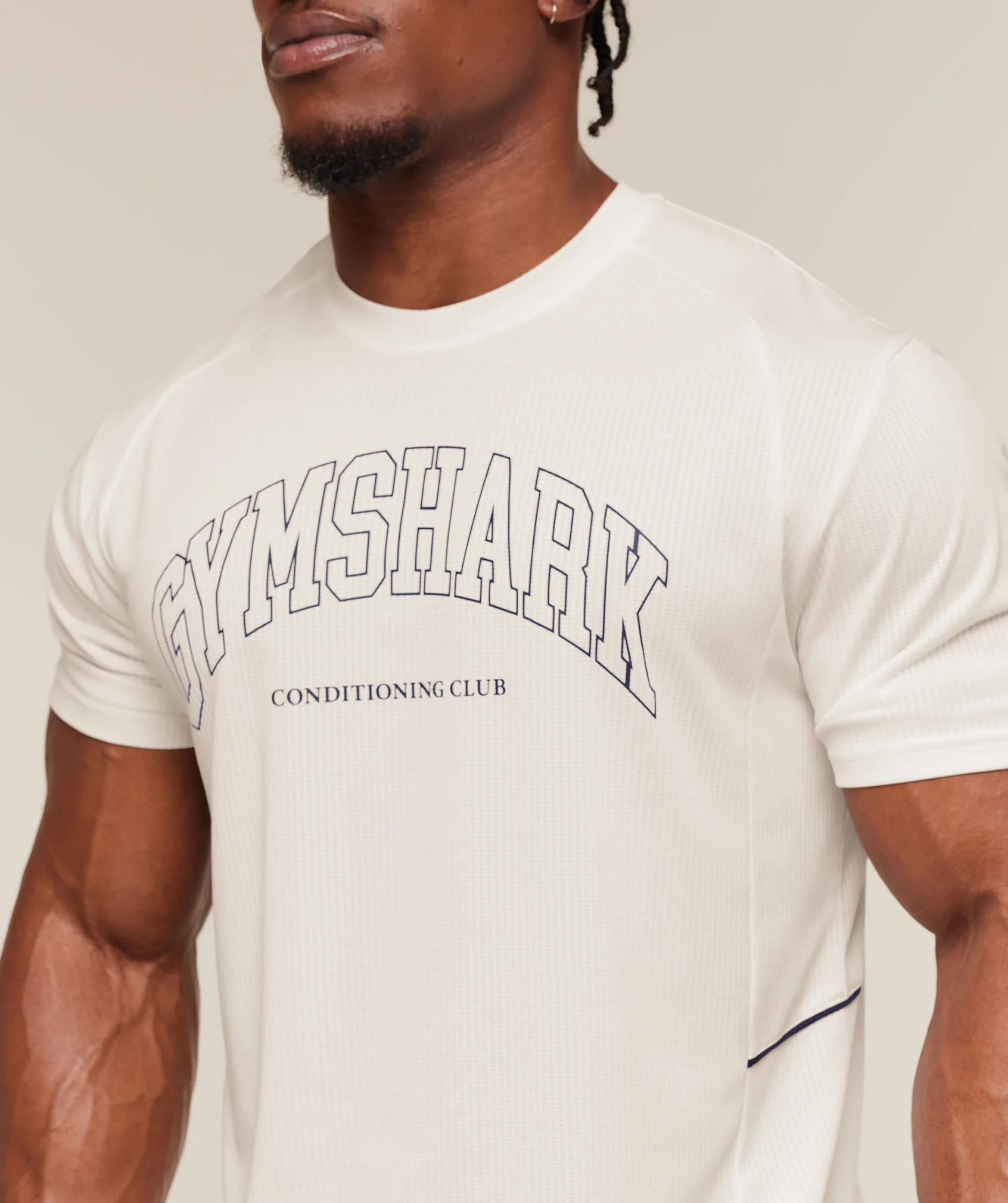 Gymshark Collegiate Tech T-Shirt - Soft White - Image 5