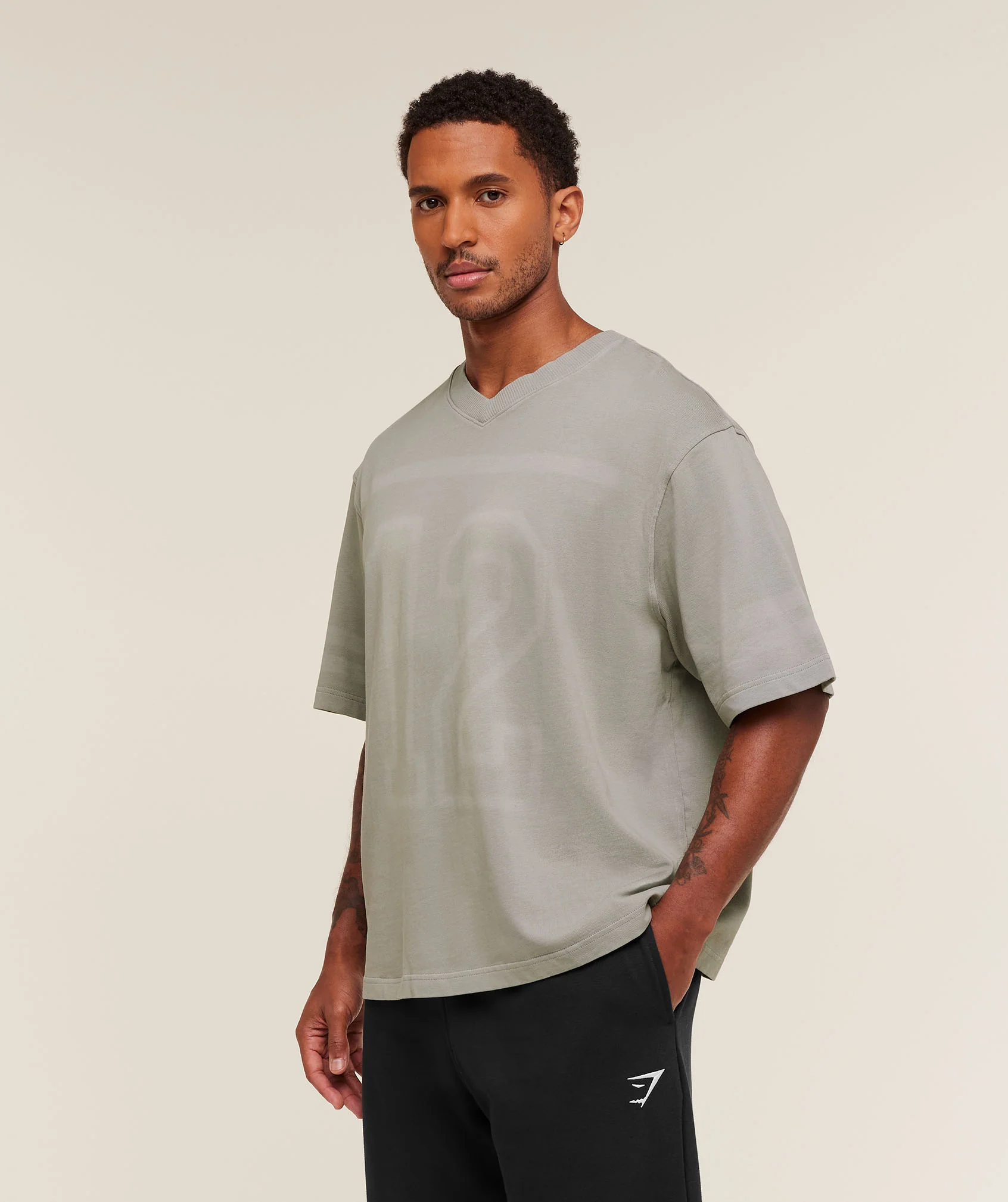Gymshark Collegiate Washed Jersey T-Shirt - Smokey Grey - Image 4