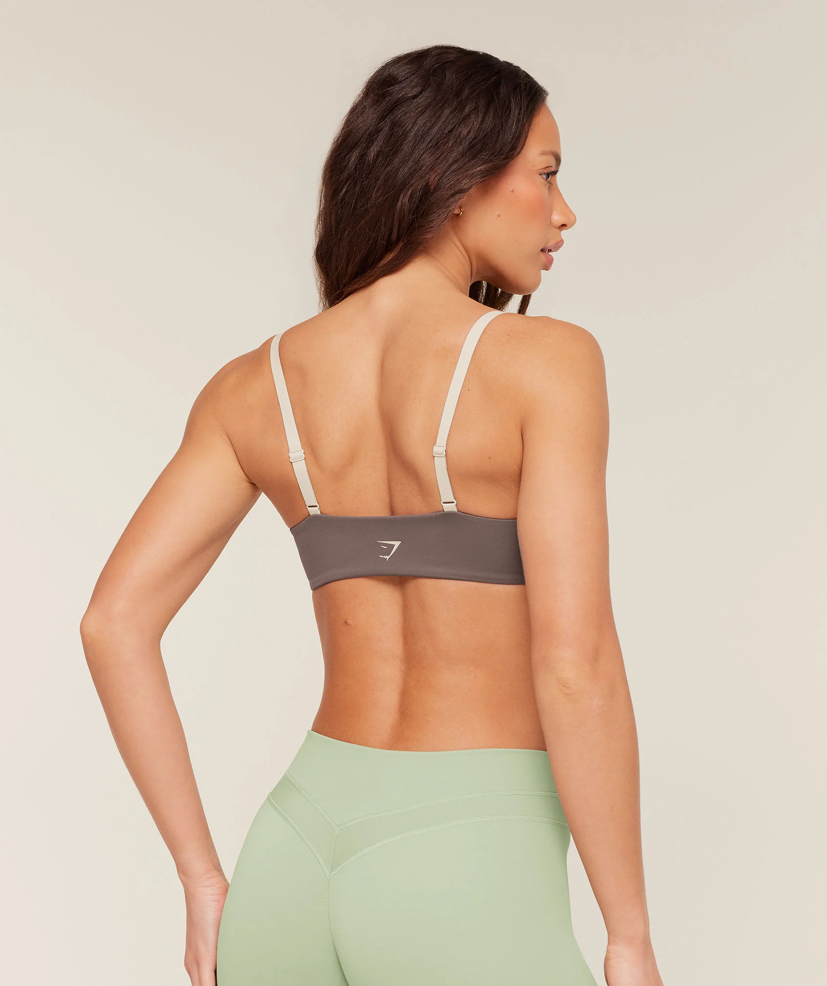 Gymshark Colour Block Sports Bra - Cool Brown/Pebble Grey - Image 2