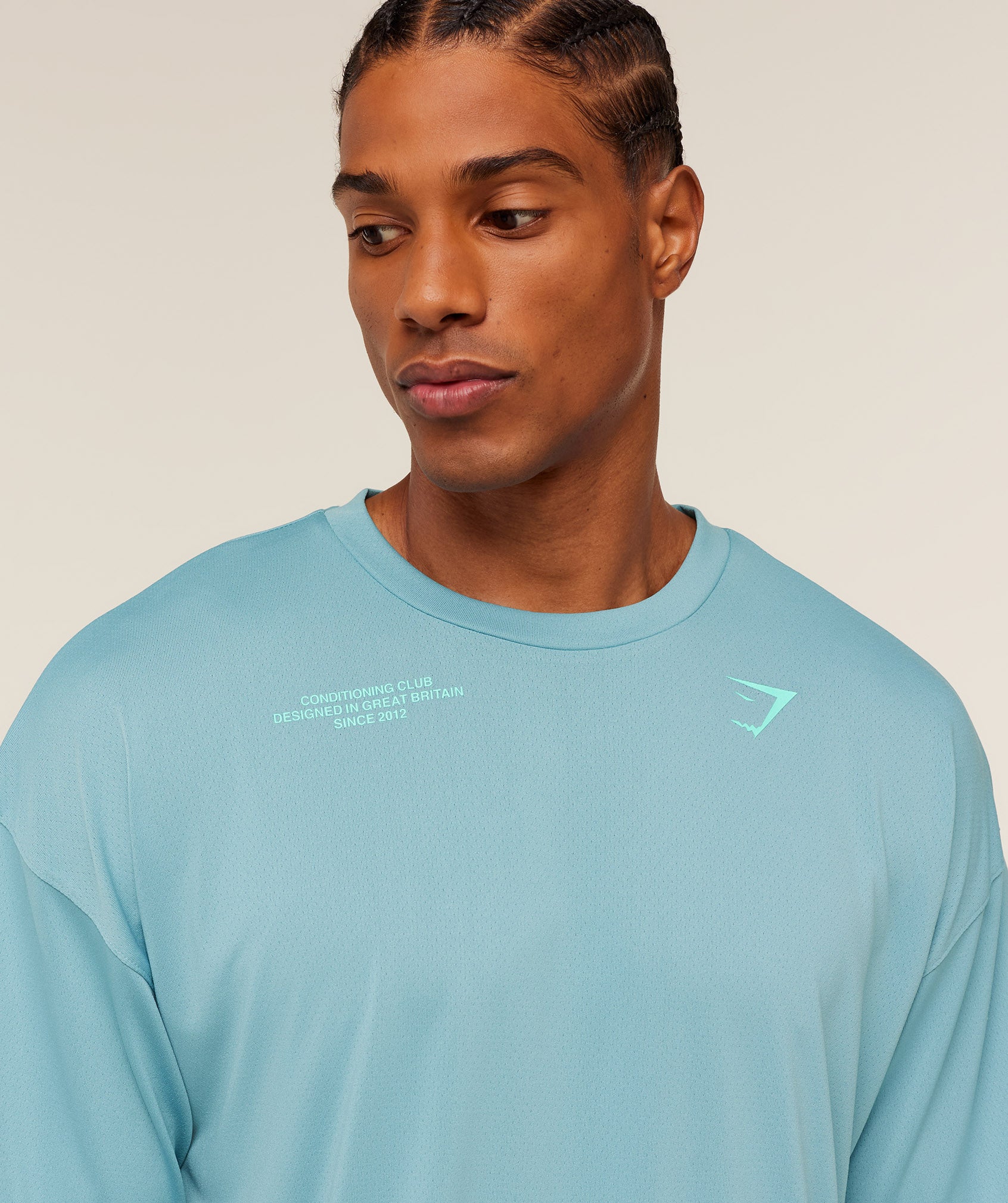 Gymshark Conditioning Club Oversized T-Shirt - GS Flow Blue/GS Pop Turquoise - Image 6